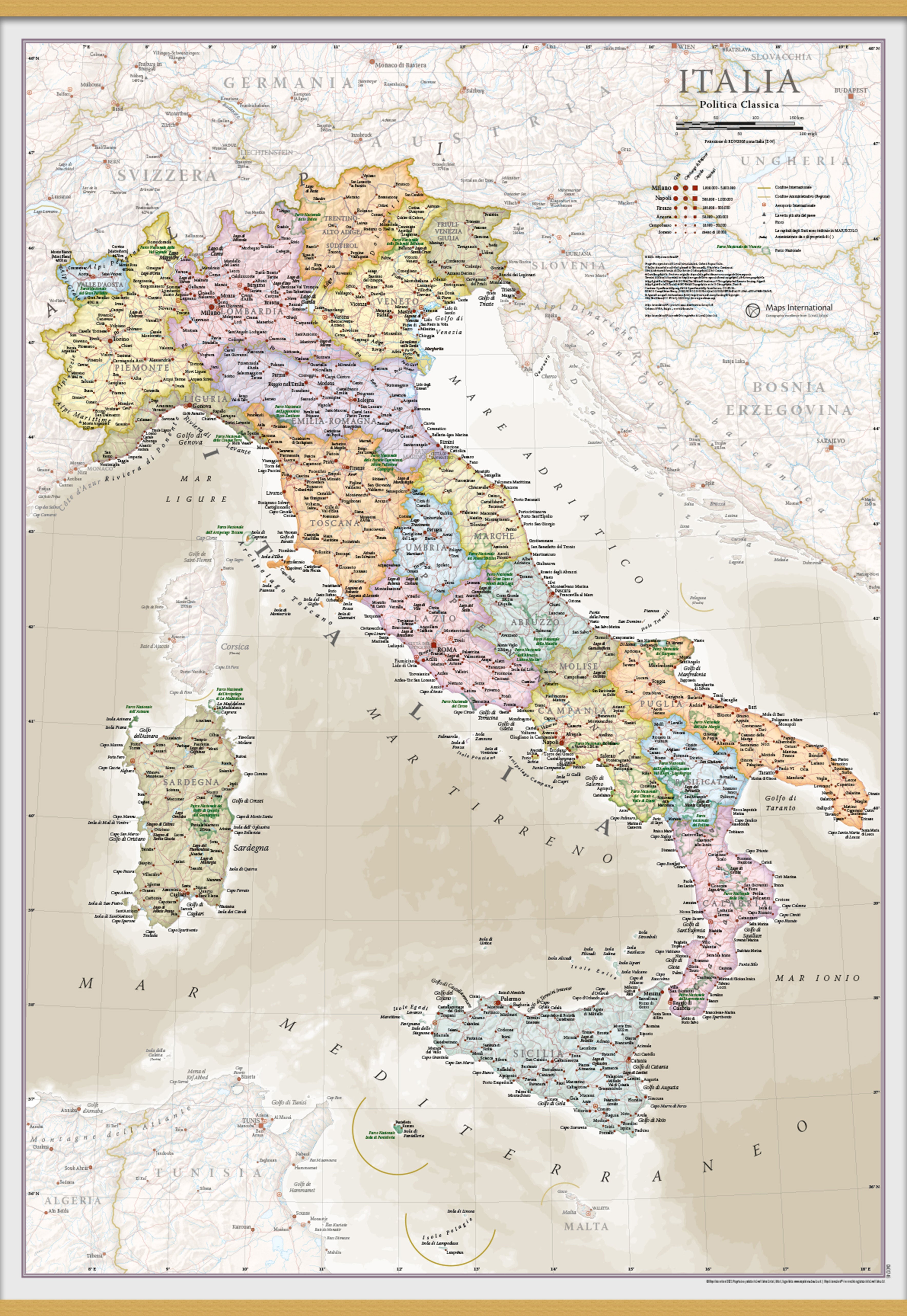 CM01746_M_LWDHB - Italy Classic Wall Map