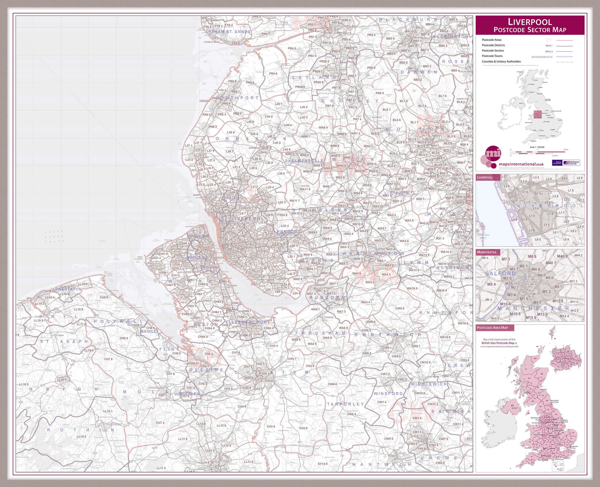 UK00776_L_MGFAL - Liverpool Postcode Sector Map