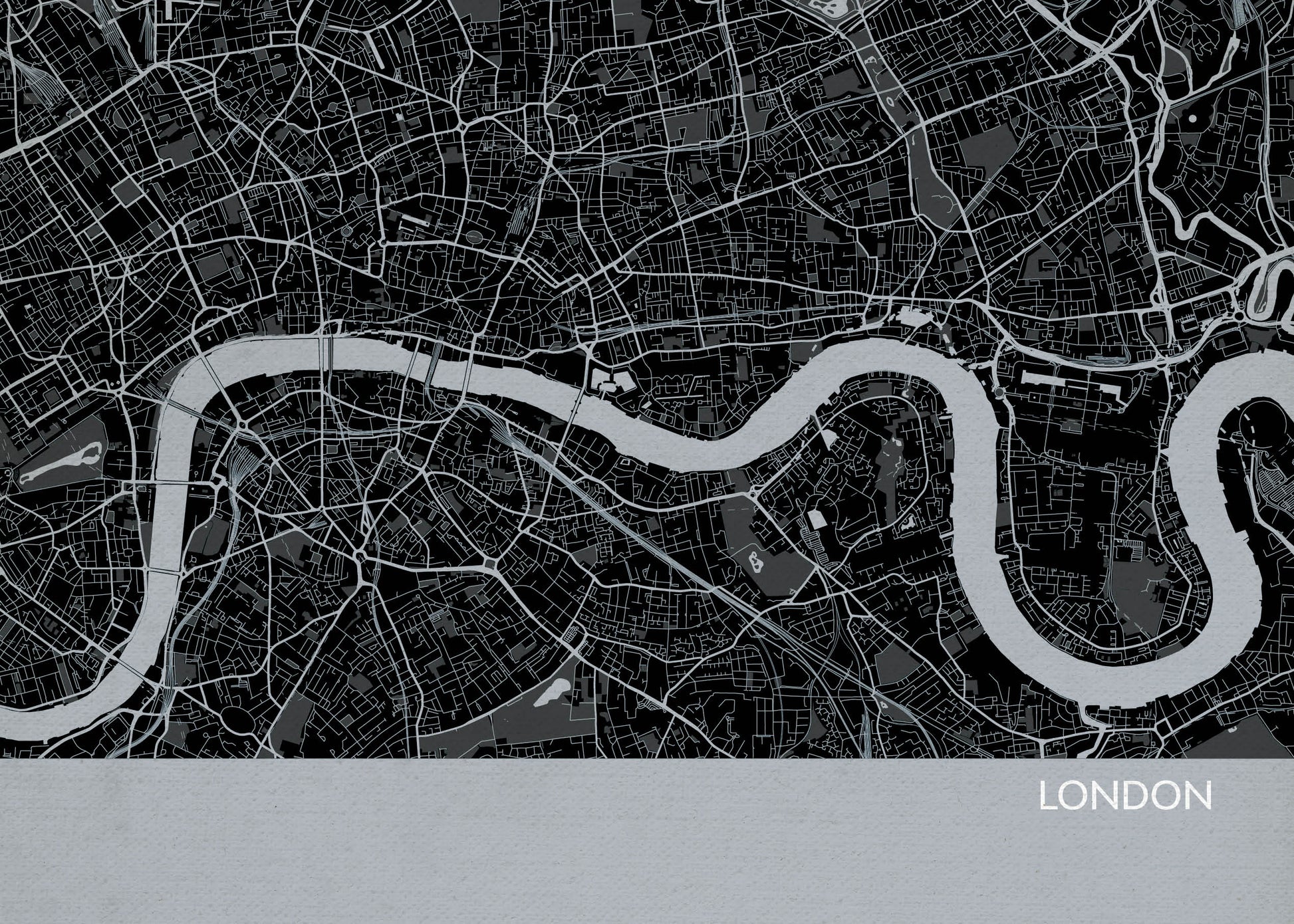 LS01554_3_MATTP - London City Street Map Print Charcoal