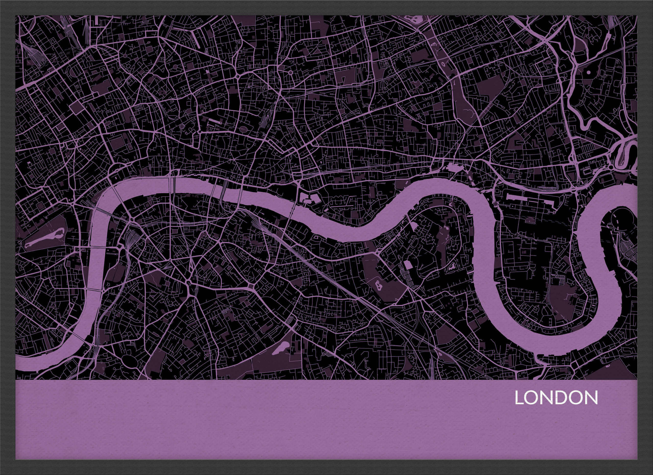 LS01555_S_WDBLA - London City Street Map Print Mauve