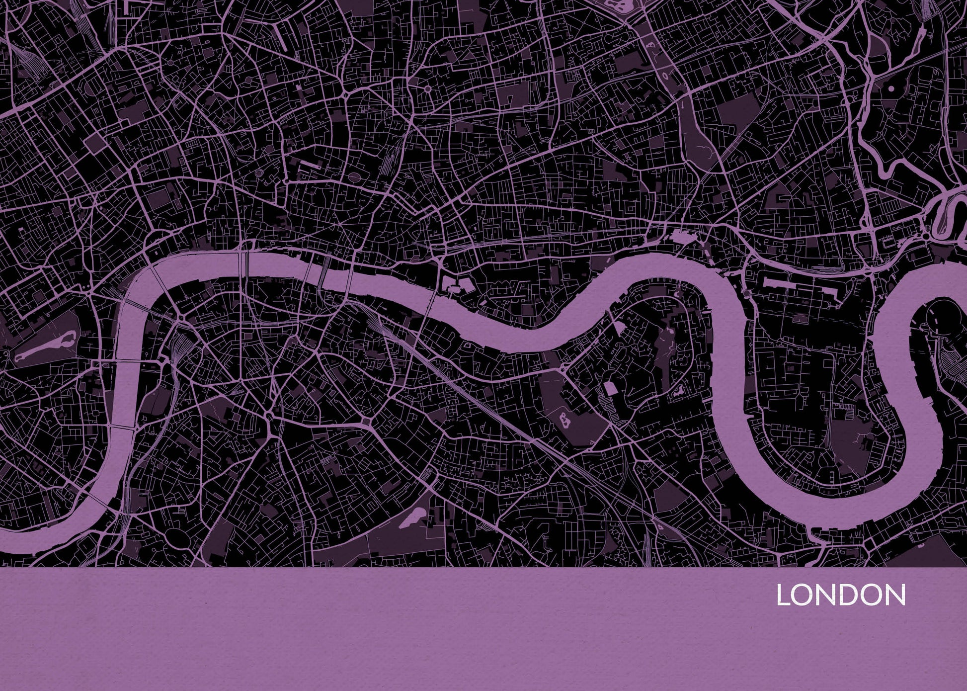 LS01555_S_MATTP - London City Street Map Print Mauve
