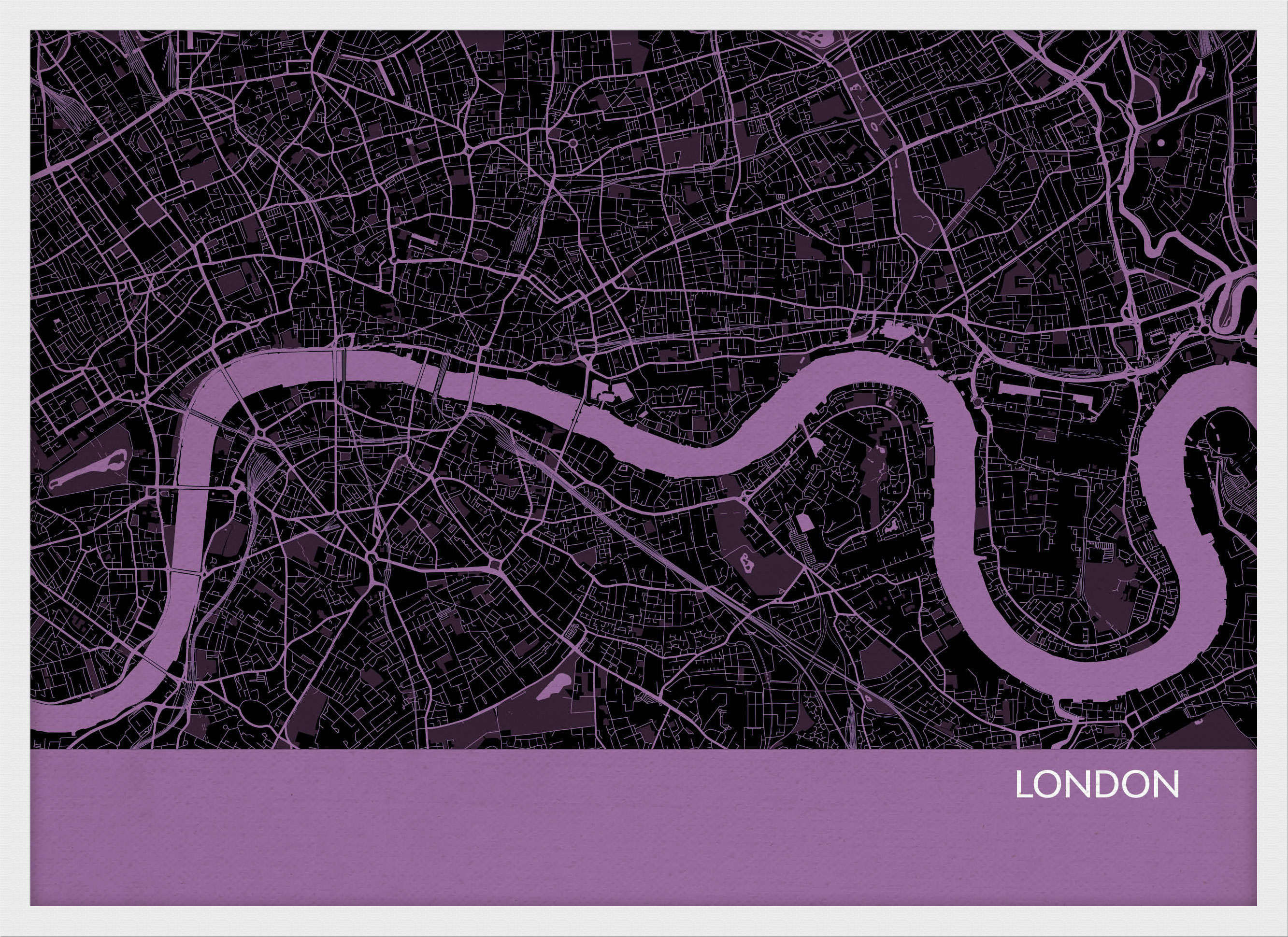 LS01555_S_WDWHI - London City Street Map Print Mauve