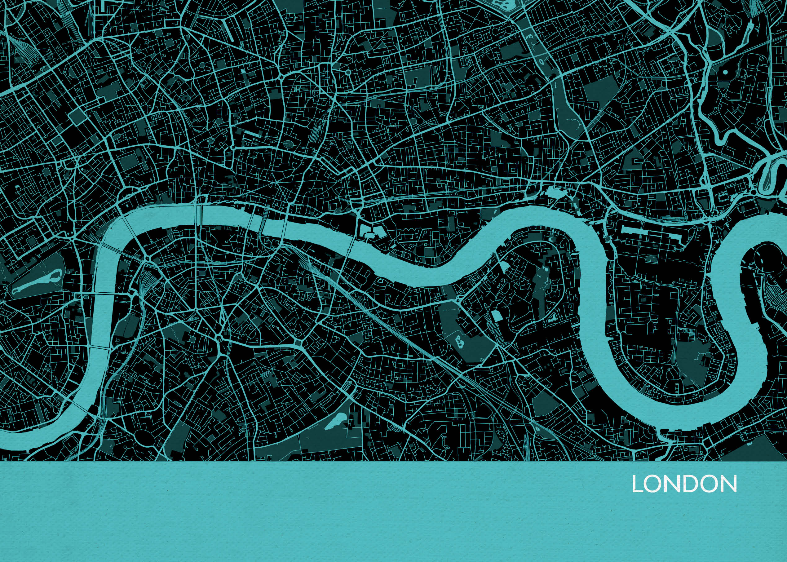 LS01565_S_MATTP - London City Street Map Print Turquoise