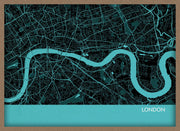 LS01565_3_WDOAK - London City Street Map Print Turquoise