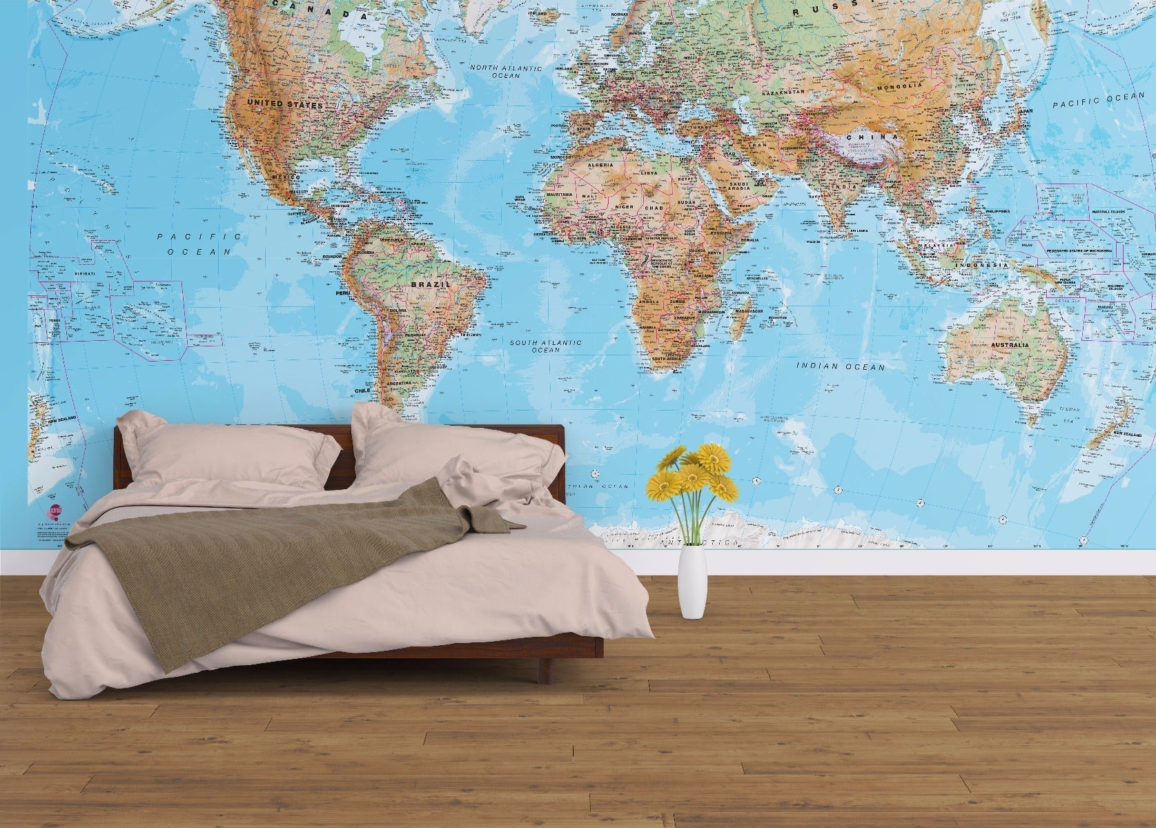 WP01106_H_WALLP - Physical World Map Wallpaper