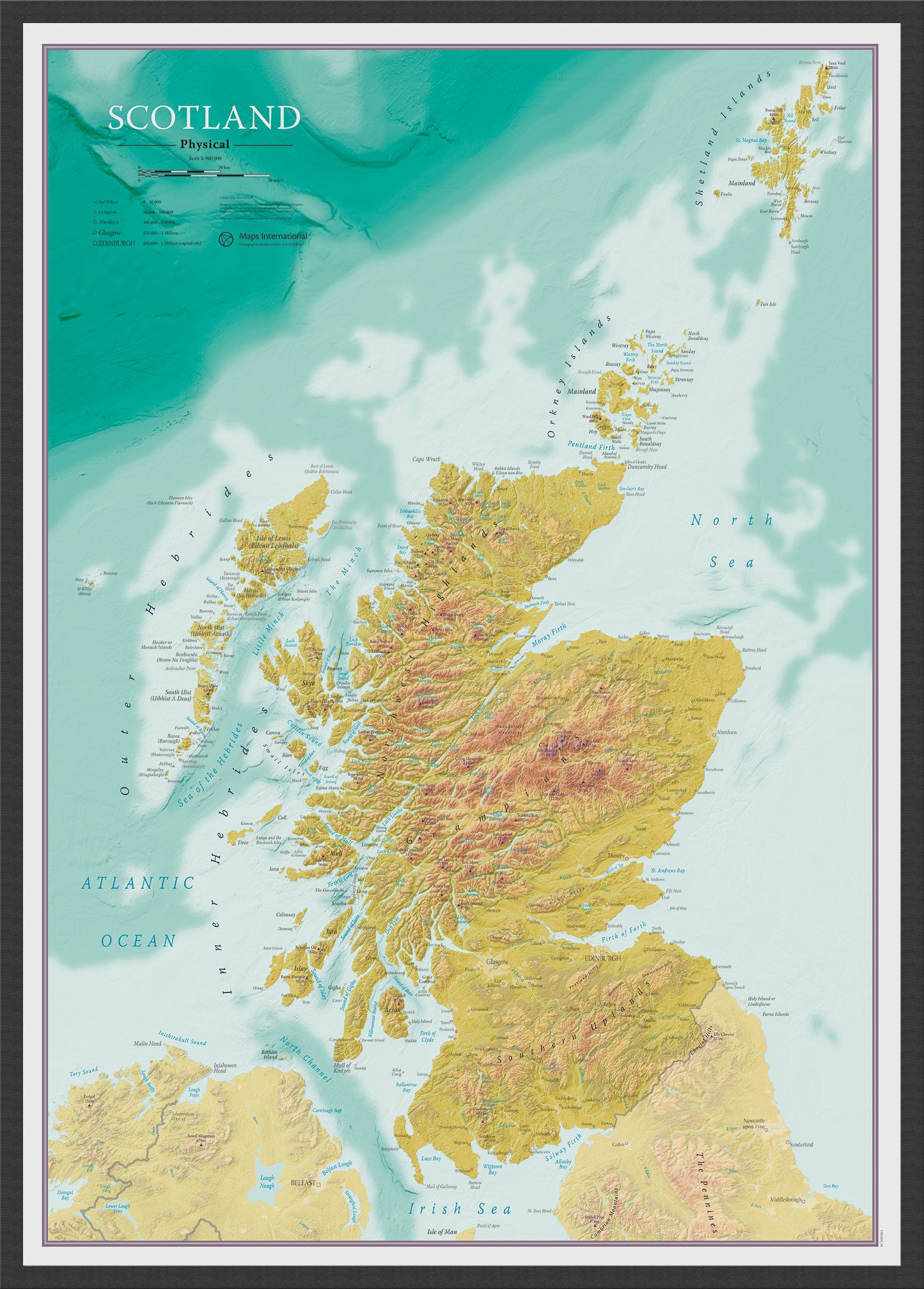 UK01806_S_WDBLA - Map Of Scotland Topographic Terrain