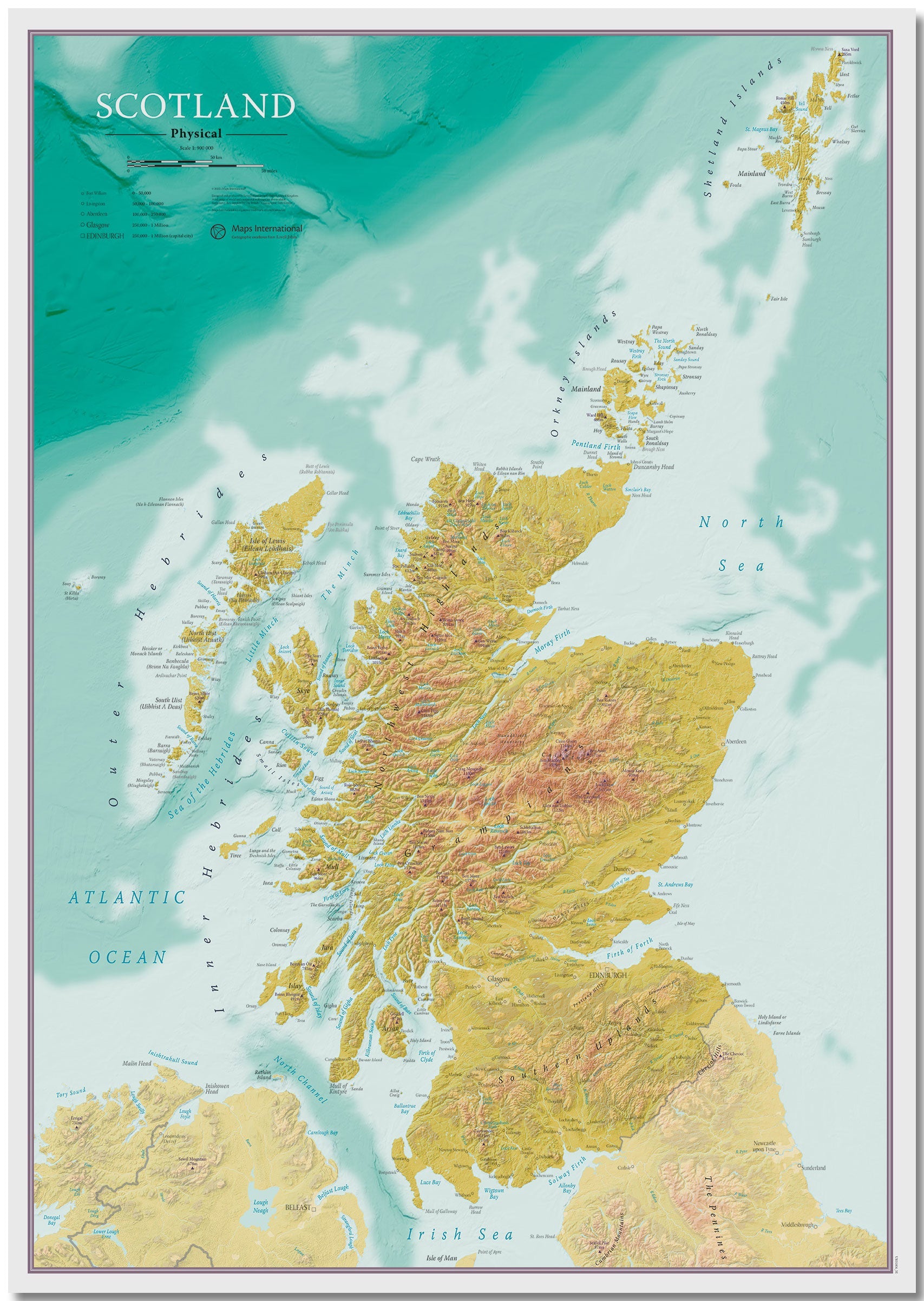 UK01806_H_LMBRD - Map Of Scotland Topographic Terrain