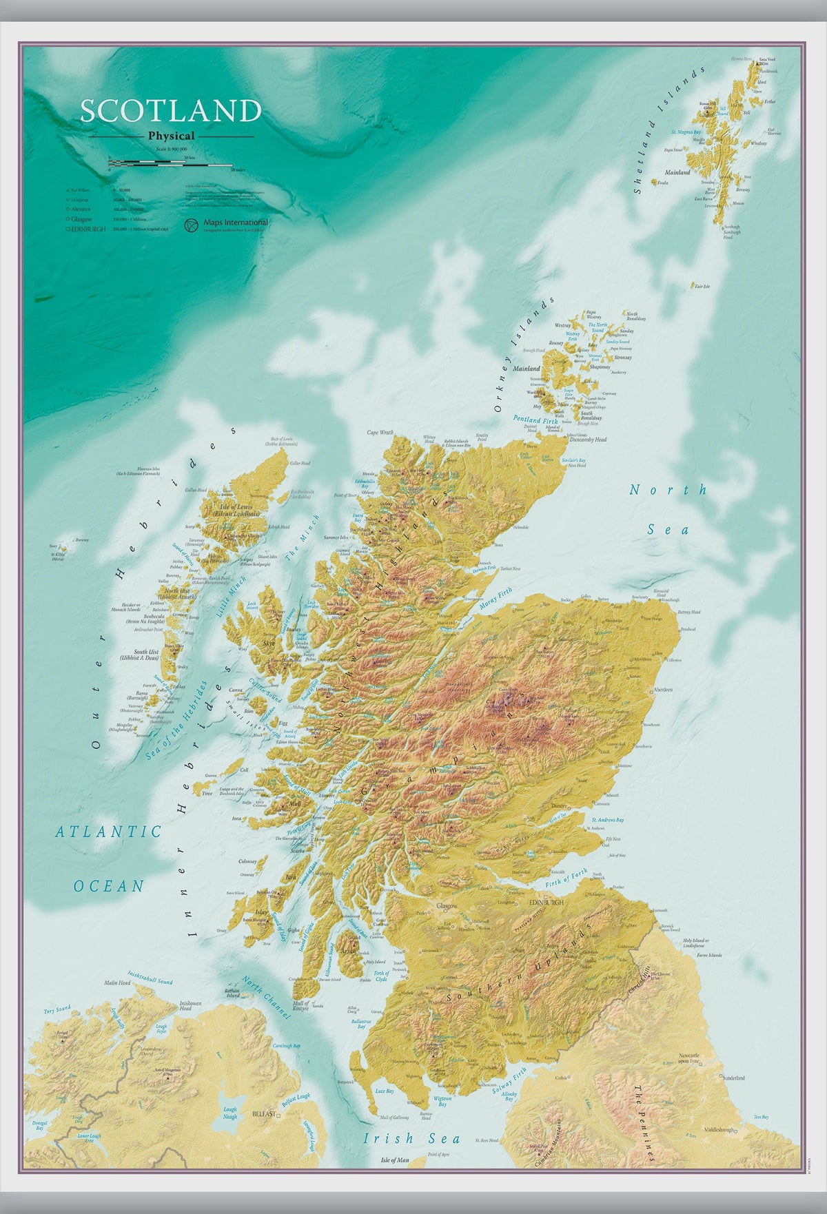 UK01806_S_CANHB - Map Of Scotland Topographic Terrain