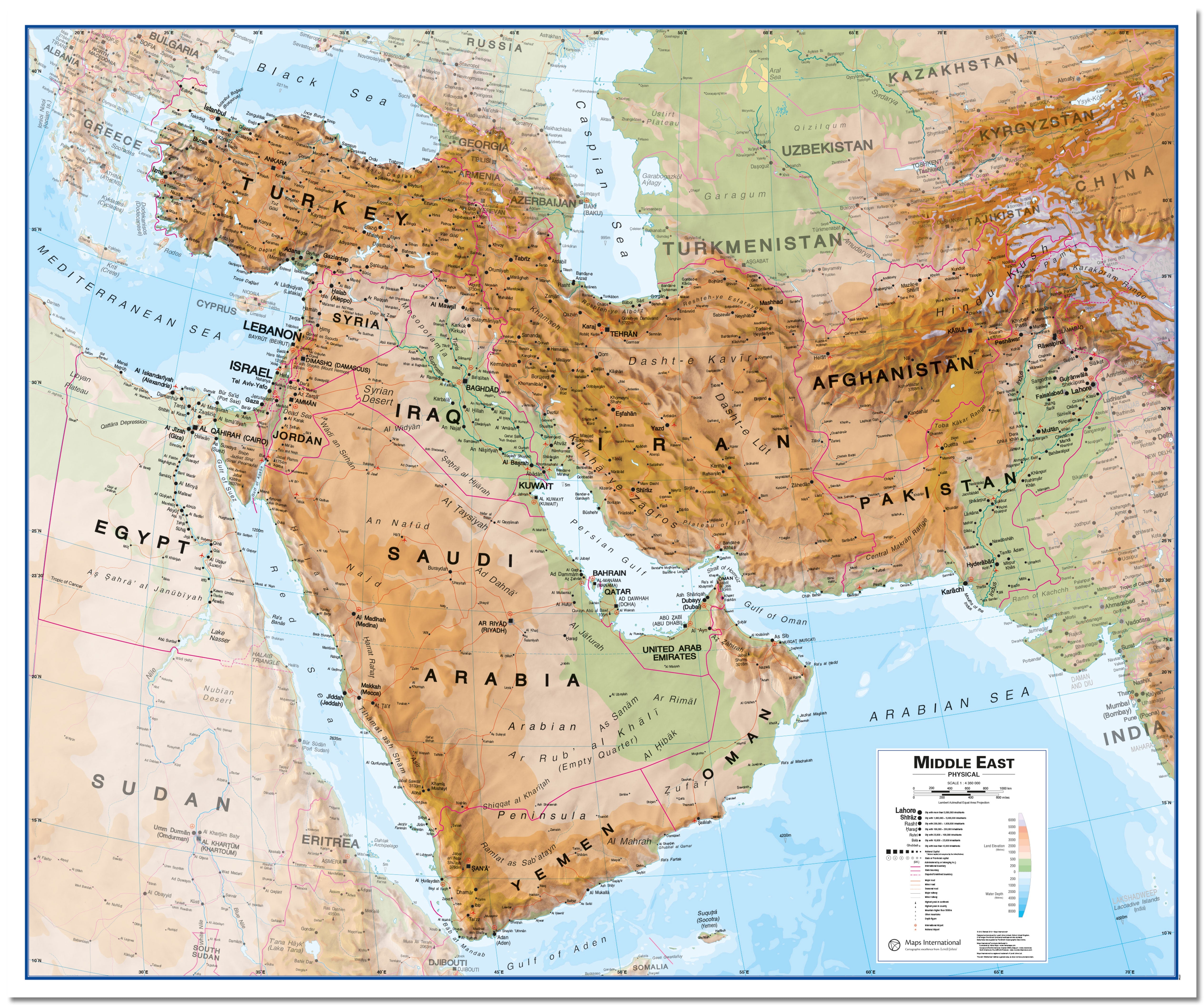 CT00799_LU_LMBRD - Middle East Wall Map Physical