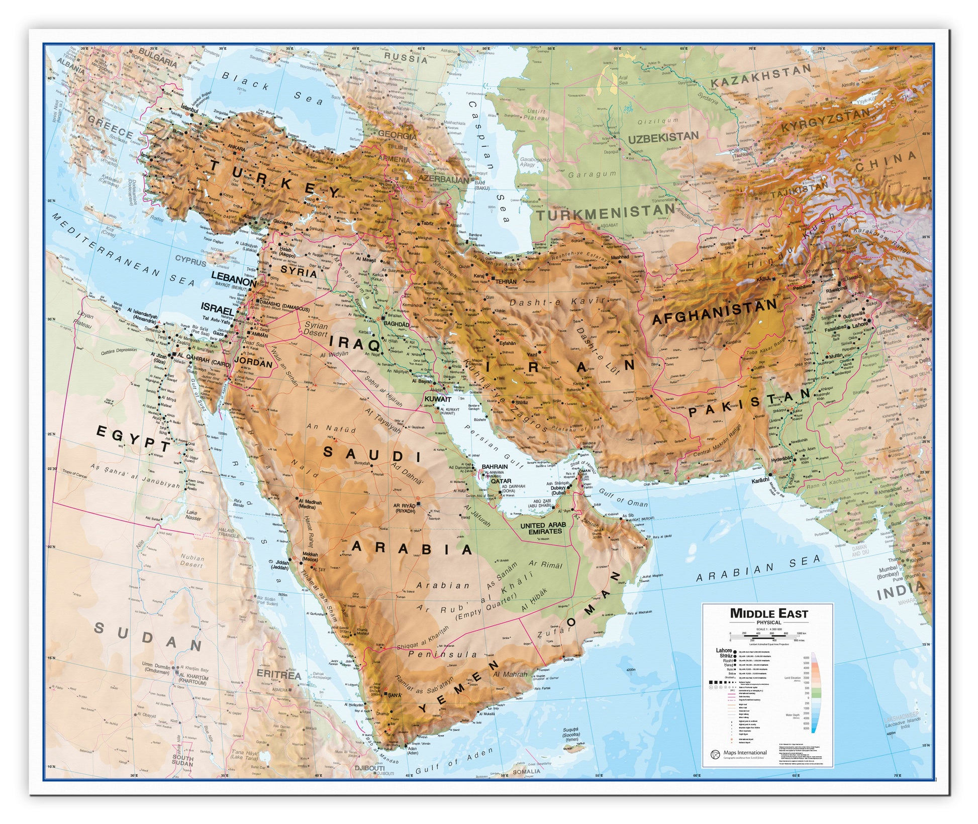 CT00799_LU_CANVA - Middle East Wall Map Physical