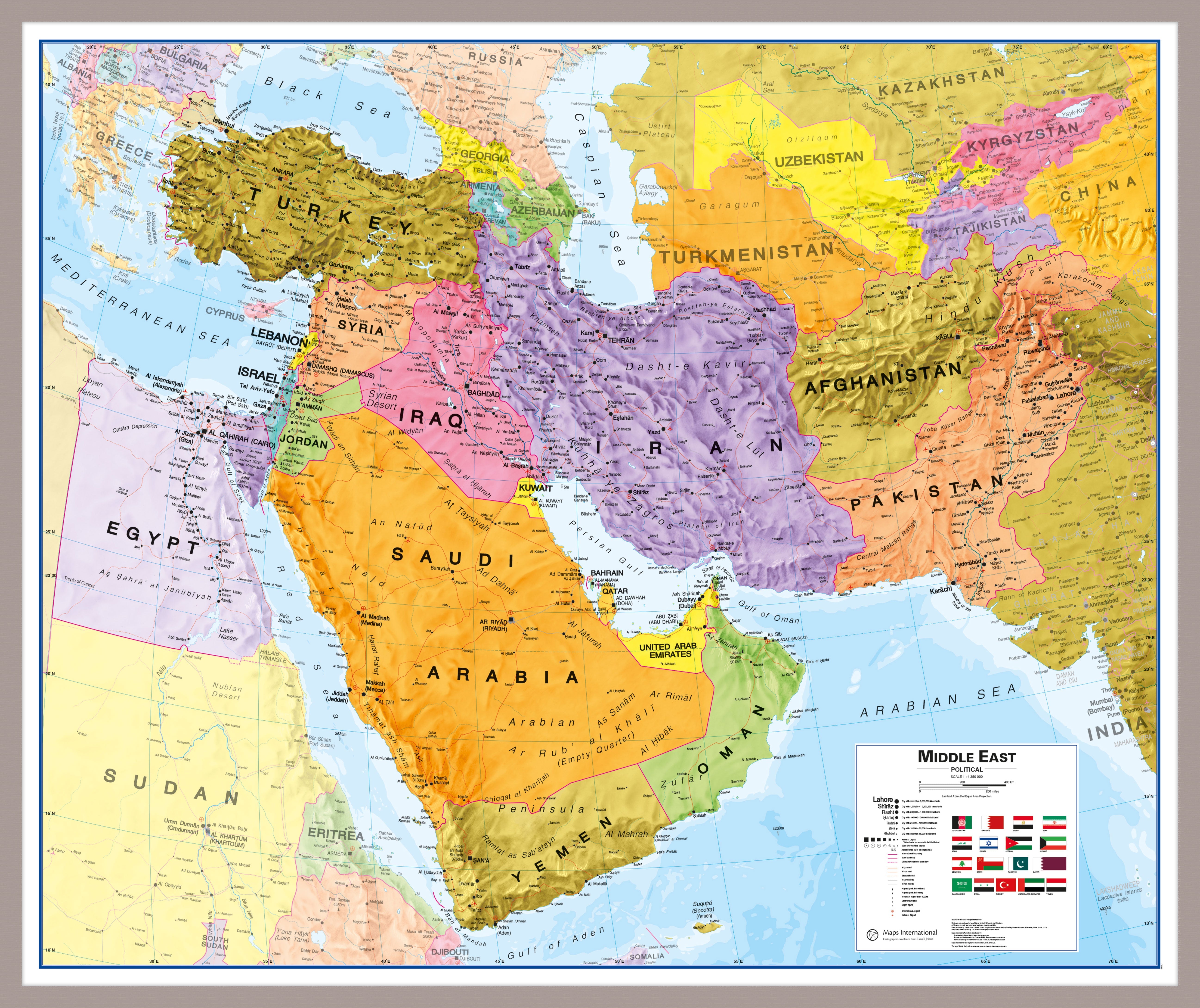 CT00798_M_PINAL - Middle East Wall Map Political