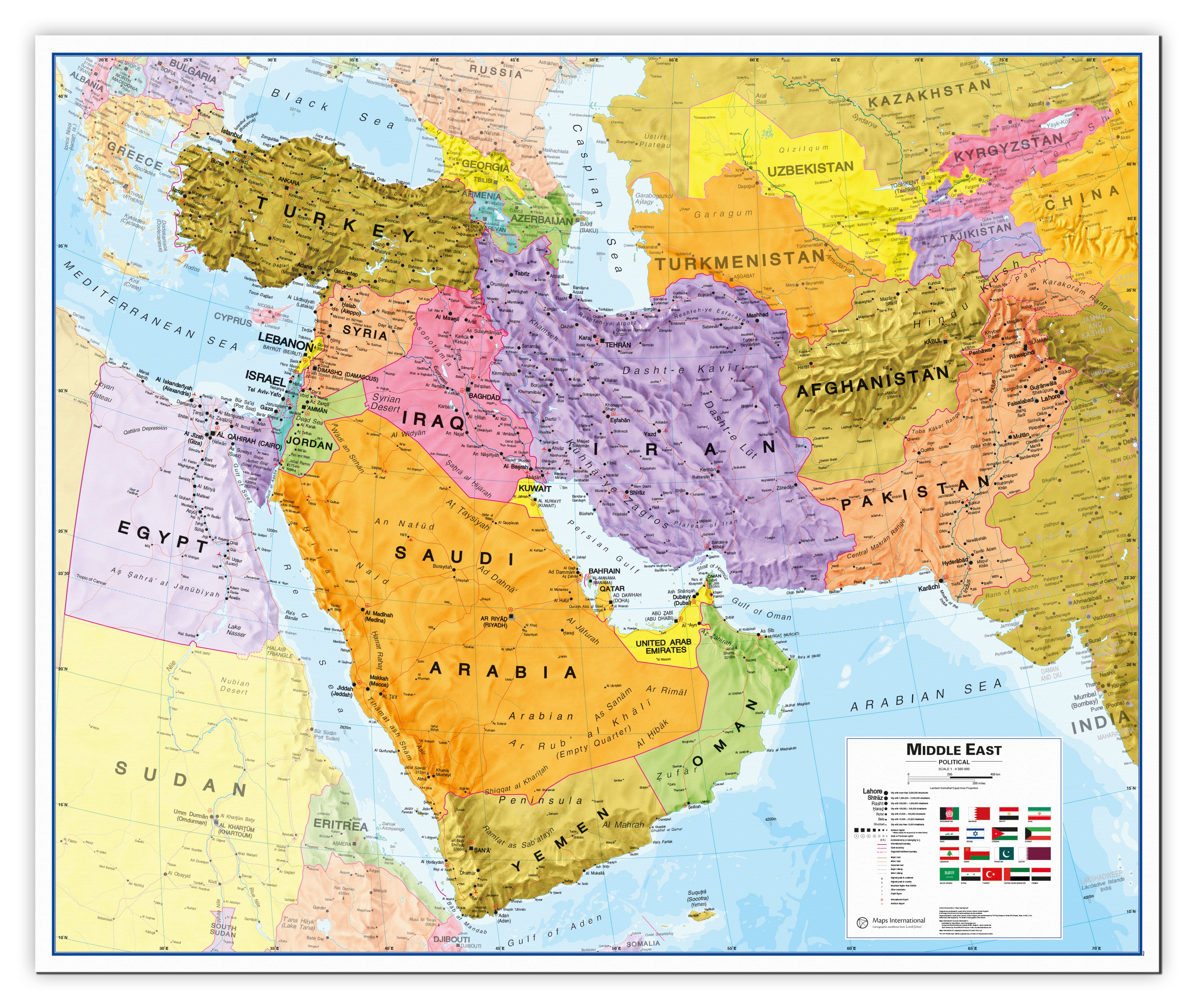 CT00798_LU_CANVA - Middle East Wall Map Political