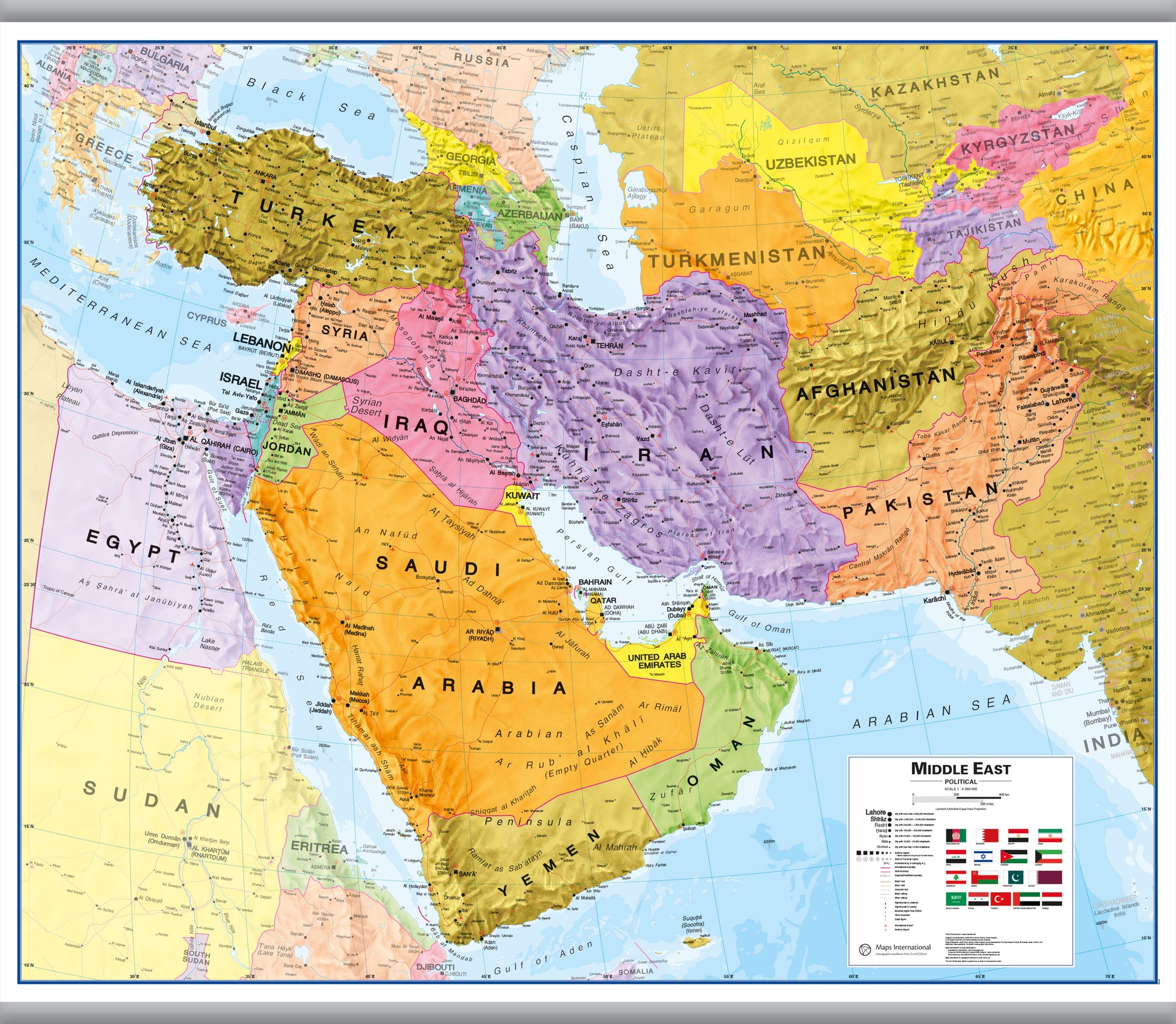CT00798_LU_CANHB - Middle East Wall Map Political