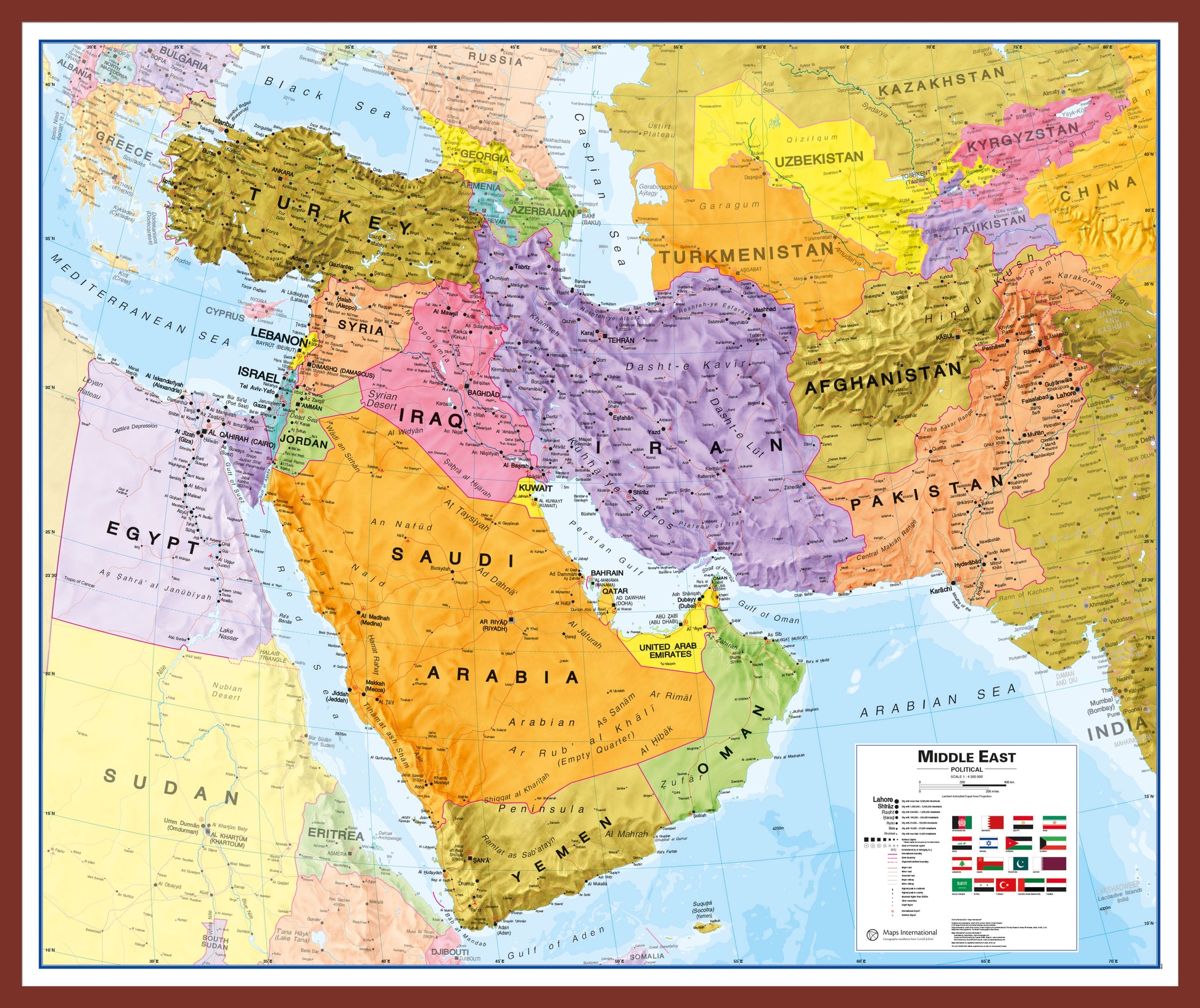 CT00798_M_PINOK - Middle East Wall Map Political