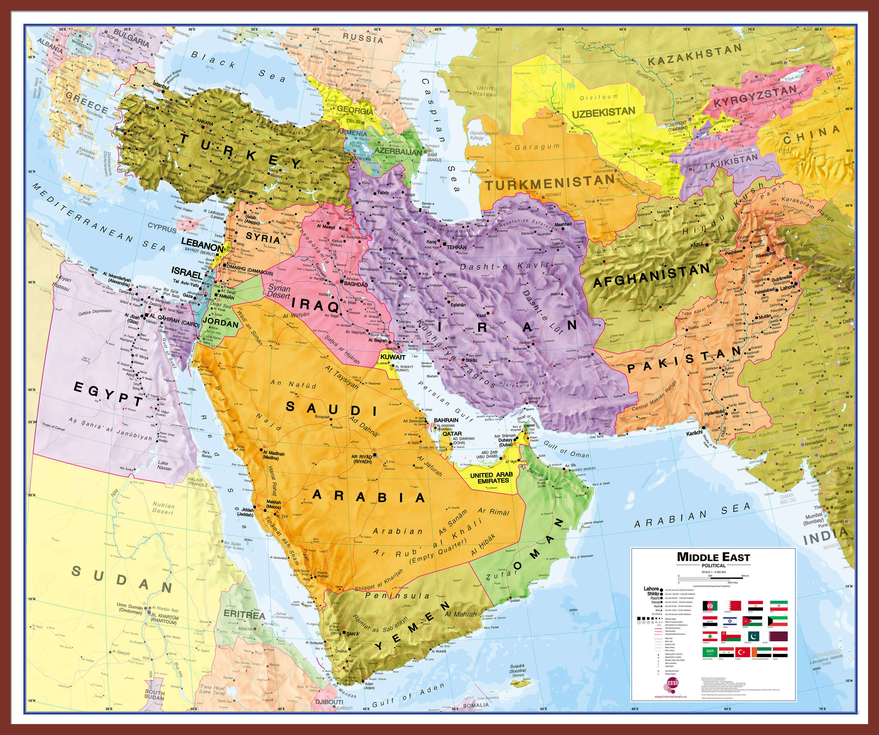 CT00798_L_LBDOK - Middle East Wall Map Political