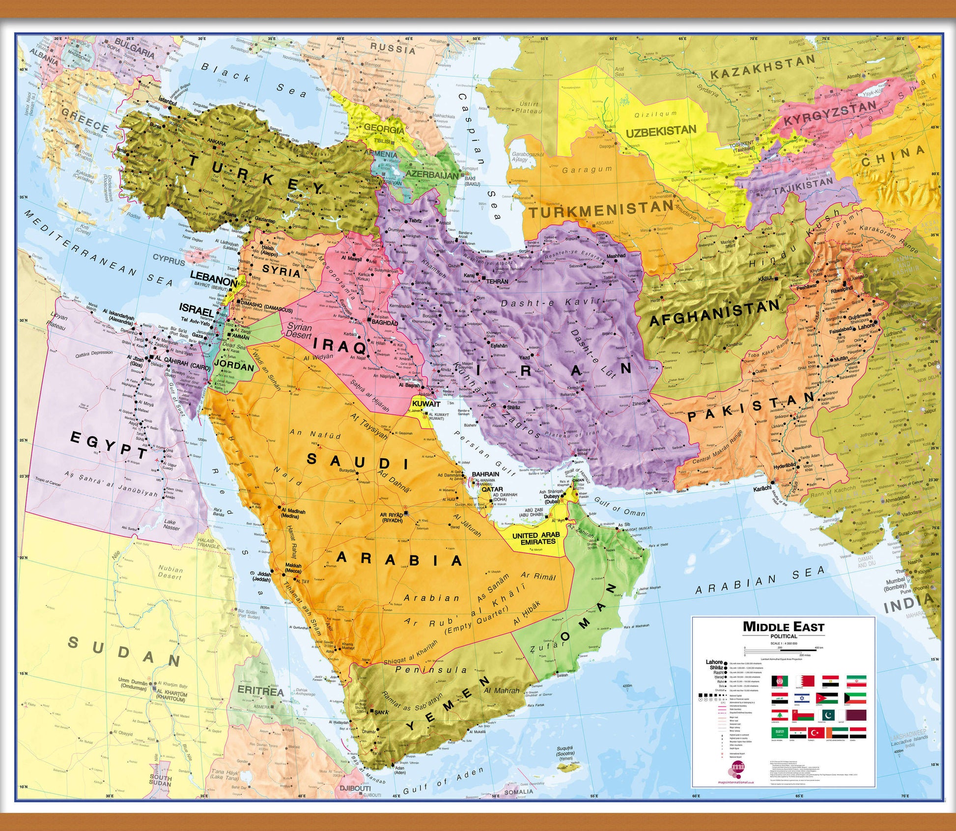 CT00798_L_CWDHB - Middle East Wall Map Political