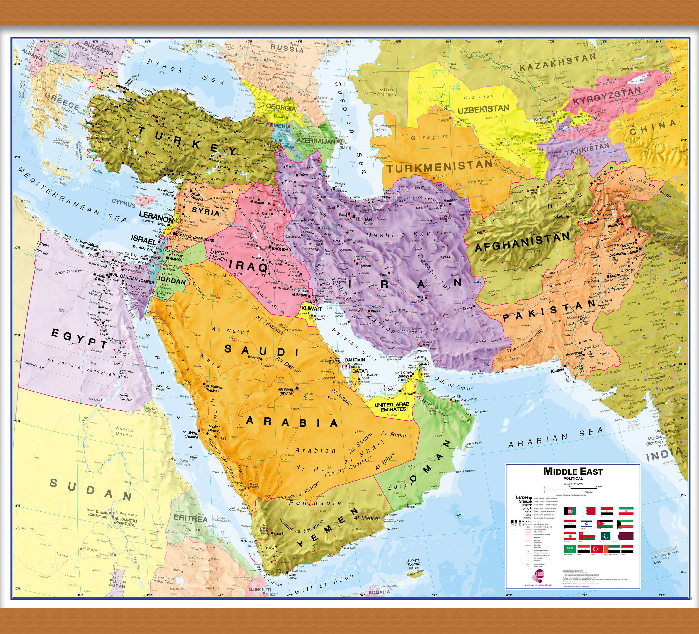 CT00798_M_CWDHB - Middle East Wall Map Political