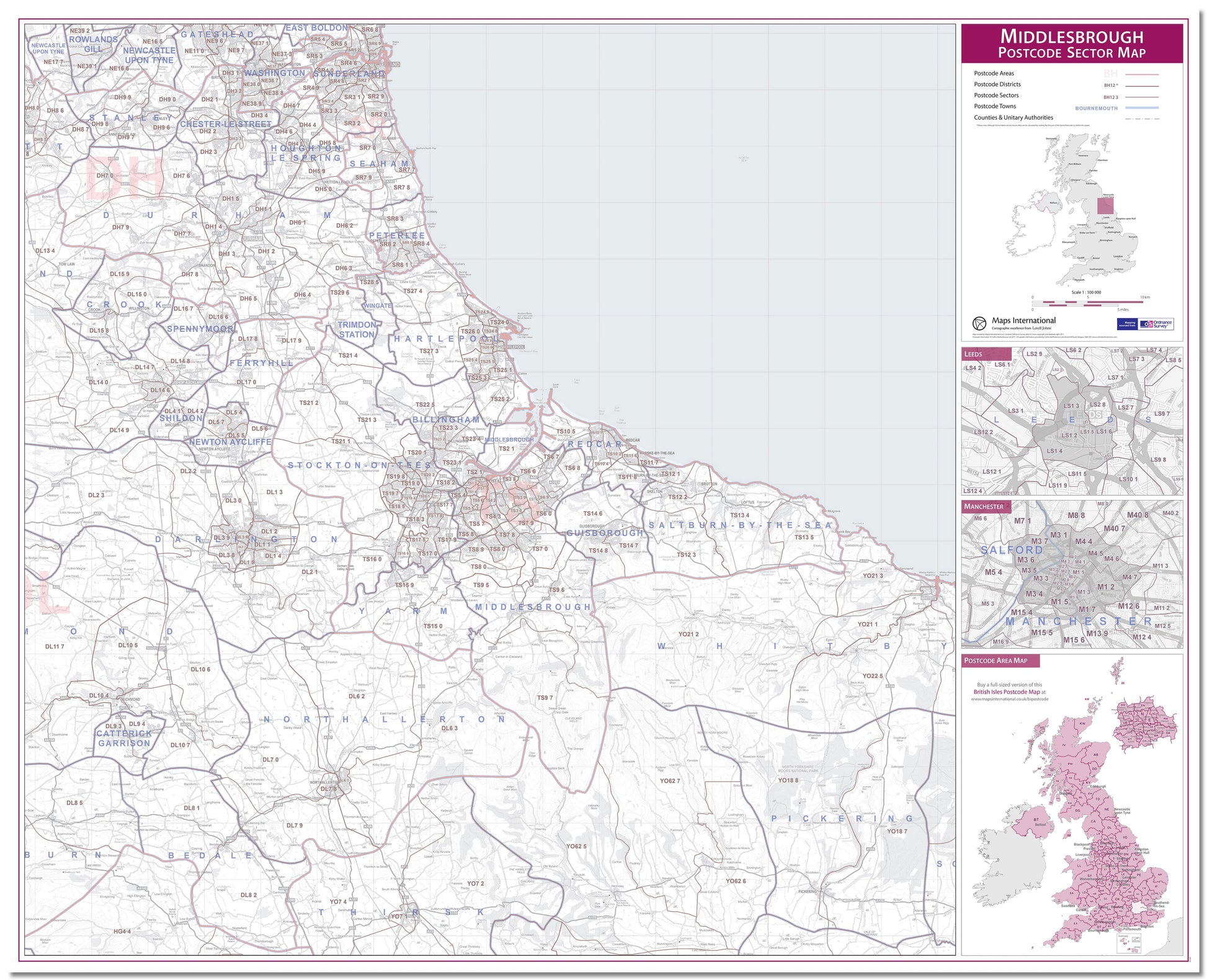 UK00778_L_LMBRD - Middlesbrough Postcode Sector Map