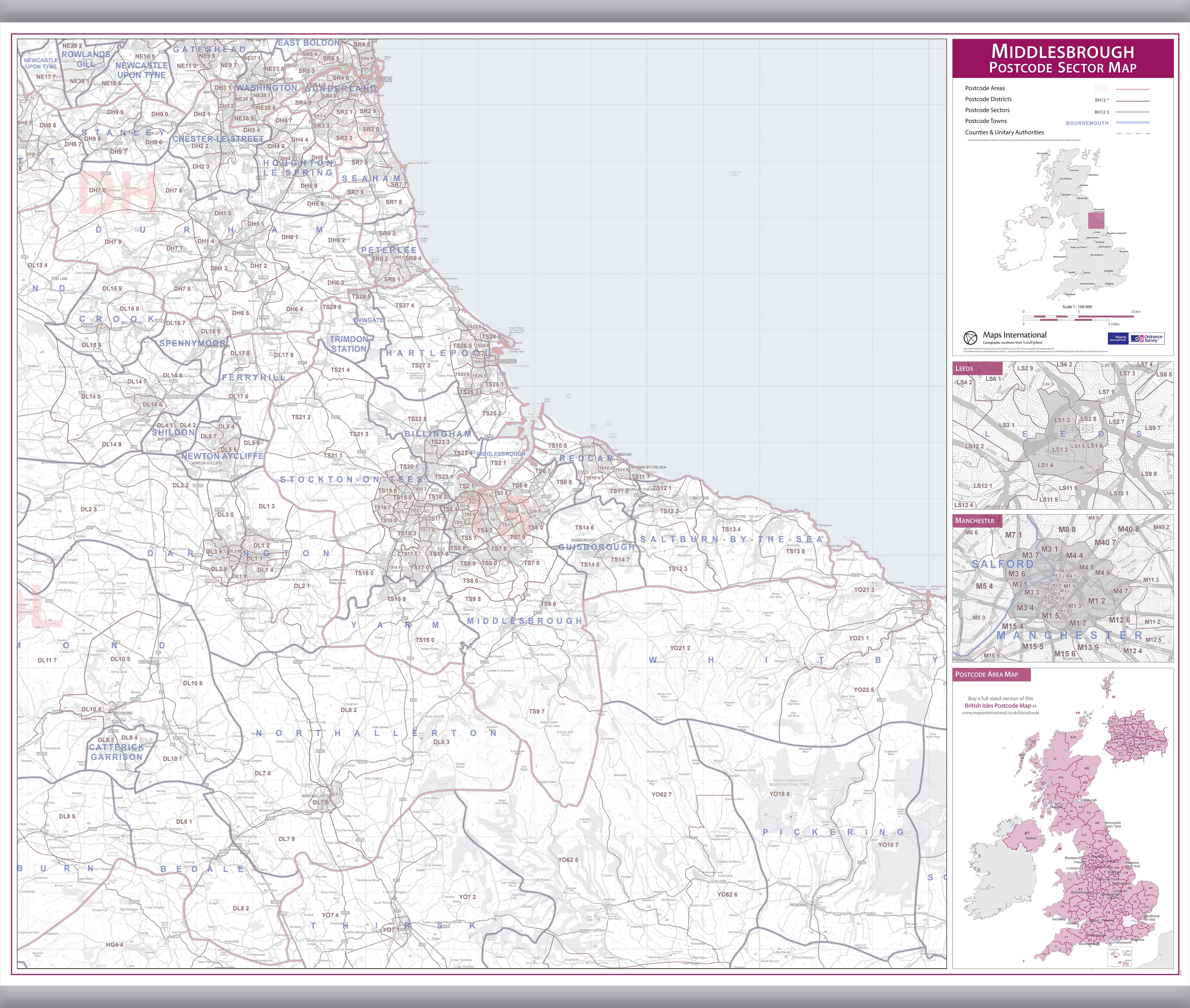 UK00778_L_LAMHB - Middlesbrough Postcode Sector Map