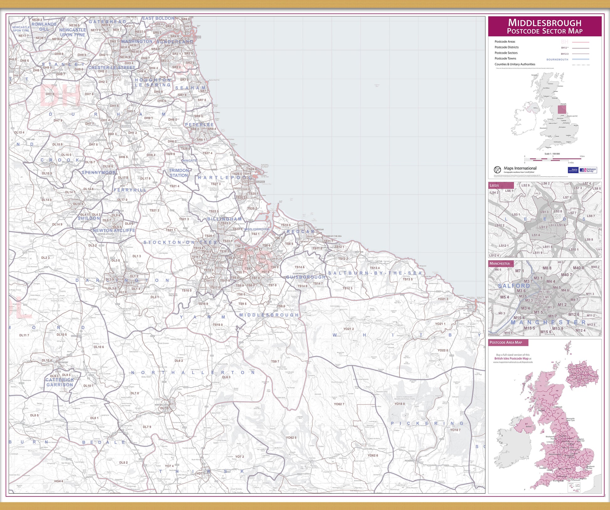 UK00778_L_LWDHB - Middlesbrough Postcode Sector Map