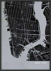 LS01552_3_WDBLA - New York City Street Map Print Charcoal