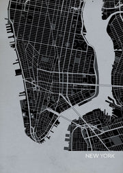 LS01552_4_MATTP - New York City Street Map Print Charcoal
