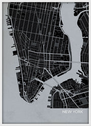 LS01552_4_WDWHI - New York City Street Map Print Charcoal