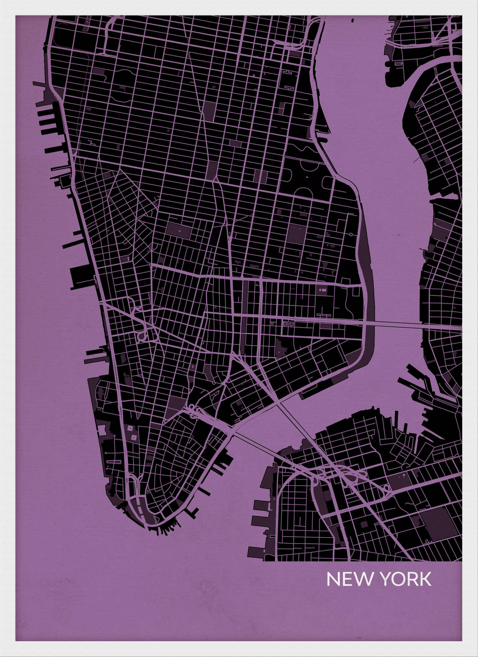 LS01553_4_WDWHI - New York City Street Map Print Mauve
