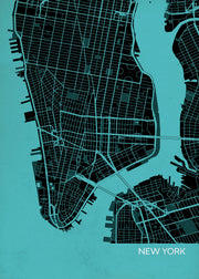 LS01563_S_MATTP - New York City Street Map Print Turquoise