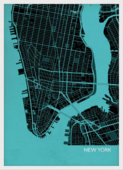 LS01563_4_WDWHI - New York City Street Map Print Turquoise
