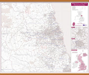 UK00779_L_LWDHB - Newcastle upon Tyne, Sunderland and Durham Postcode Sector Map