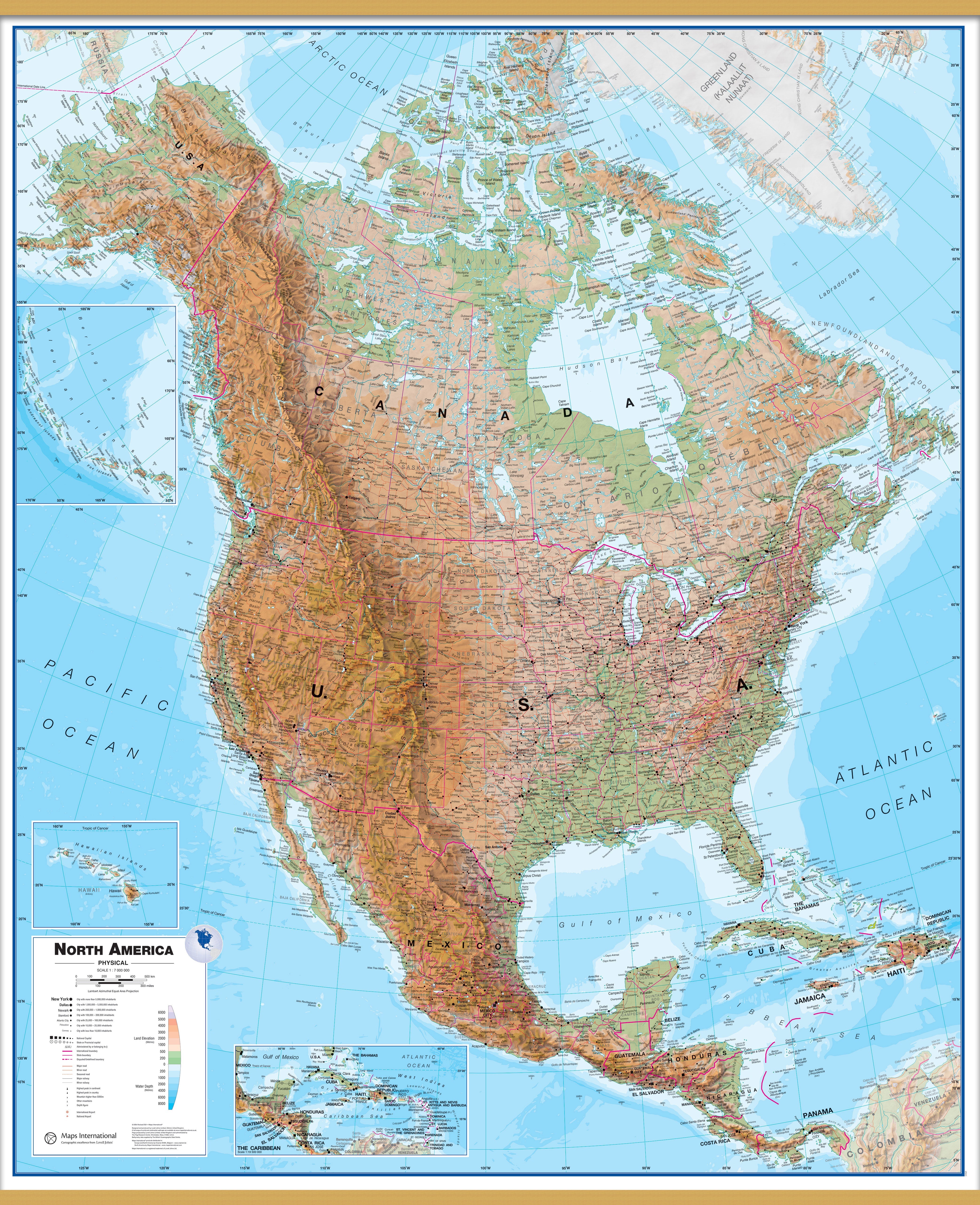 CT00411_LS_LWDHB - North America Wall Map Physical