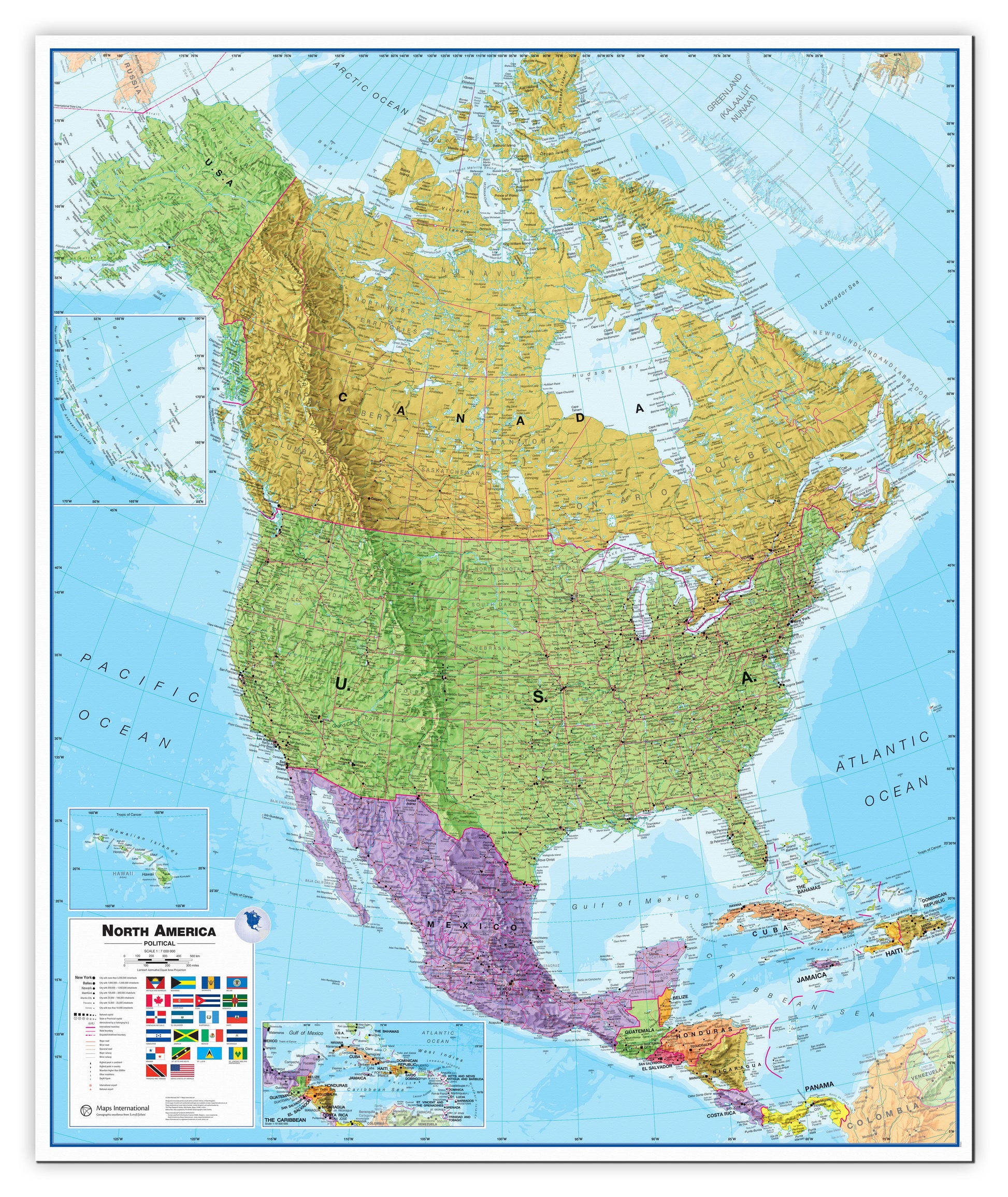CT00018_LS_CANVA - North America Wall Map Political