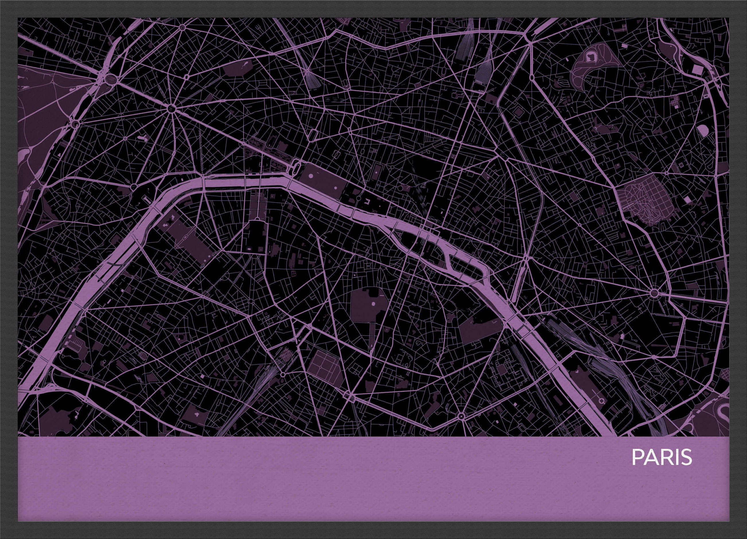LS01557_S_WDBLA - Paris City Street Map Print Mauve