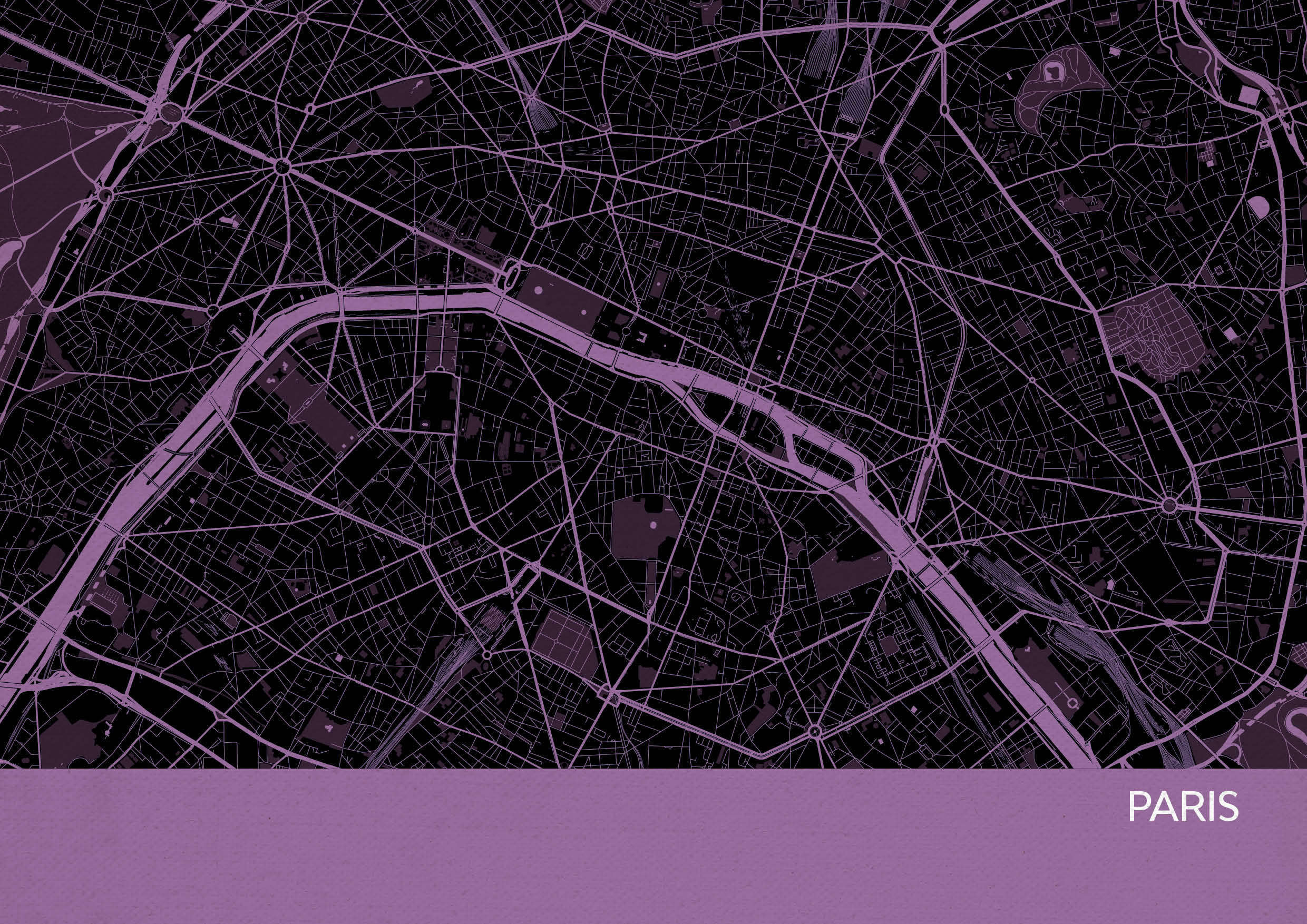 LS01557_4_MATTP - Paris City Street Map Print Mauve
