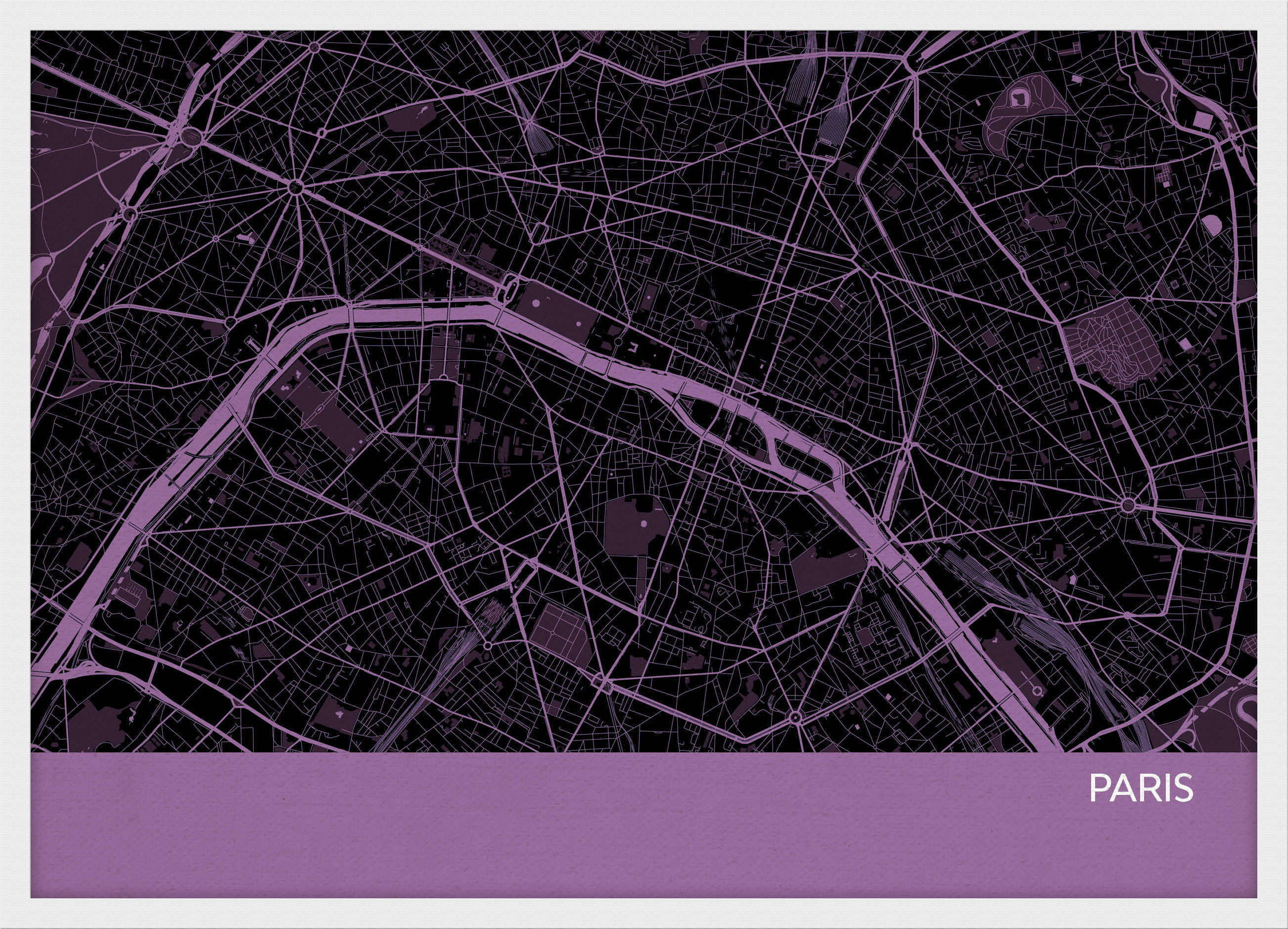LS01557_S_WDWHI - Paris City Street Map Print Mauve