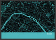 LS01567_4_WDBLA - Paris City Street Map Print Turquoise