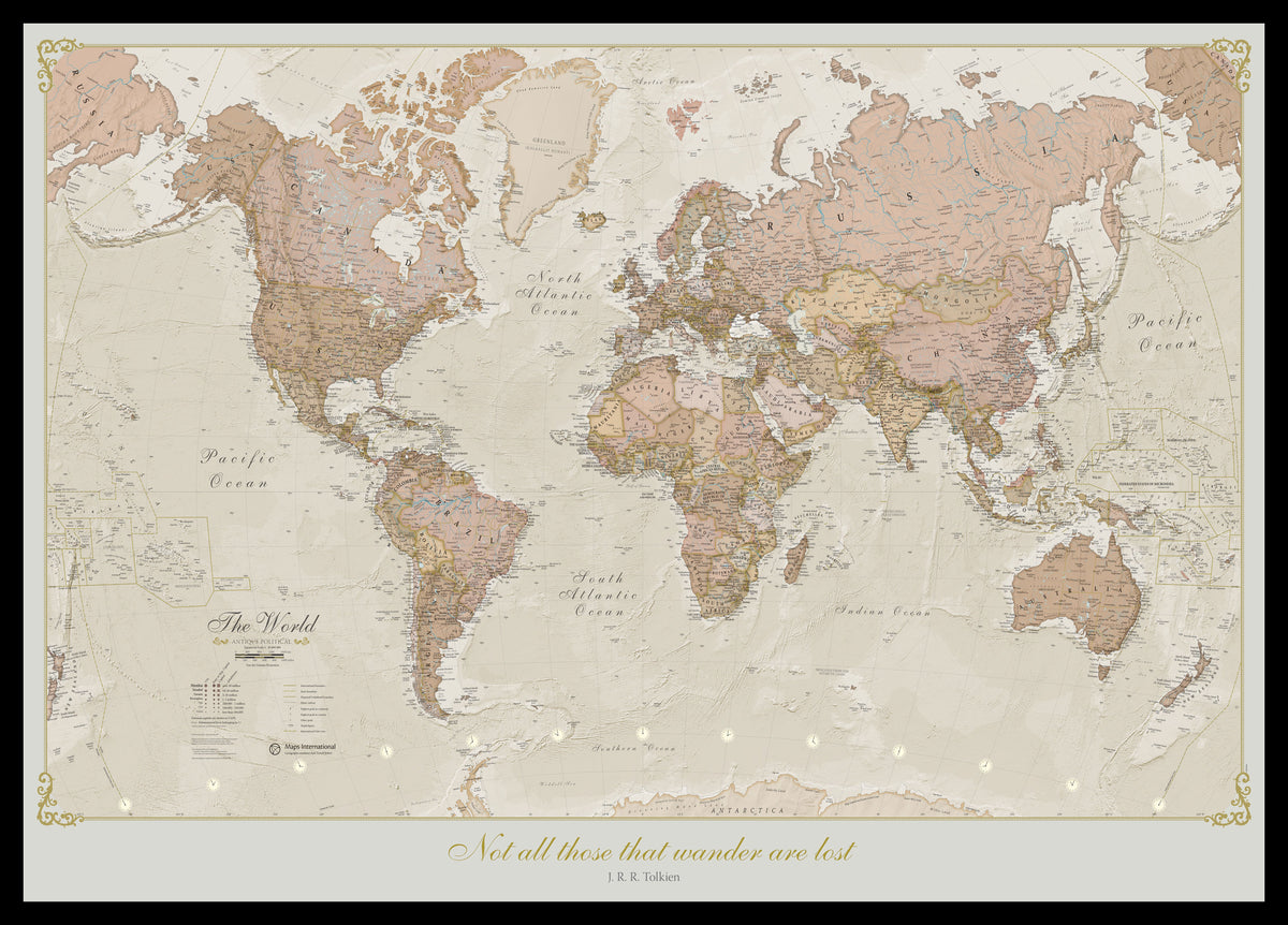 PS01164_M_PINBL - Personalised Antique World Map
