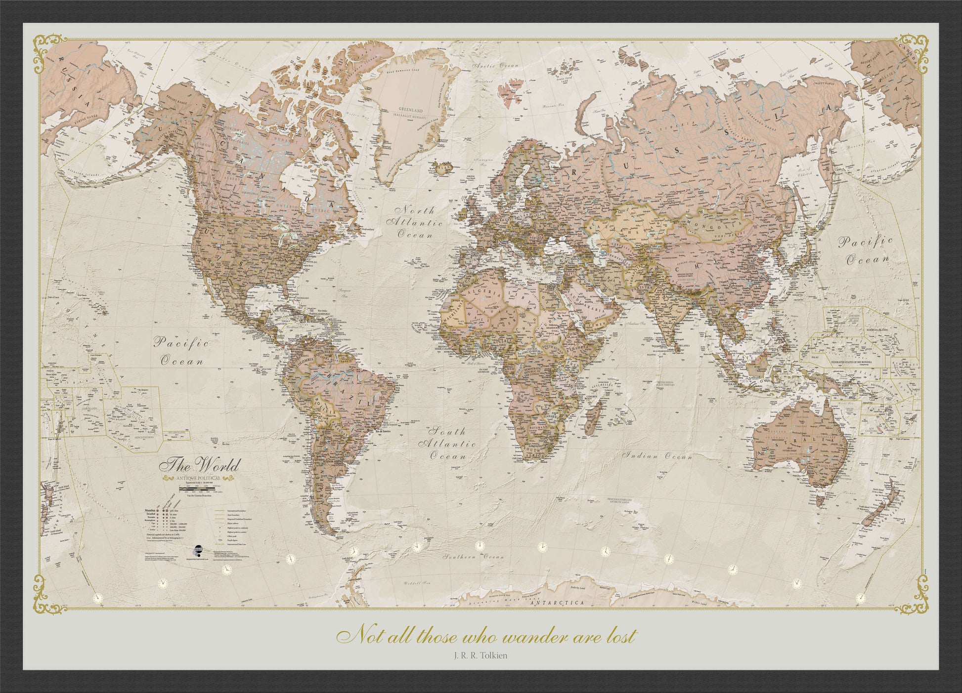 PS01164_S_BWBLA - Personalised Antique World Map