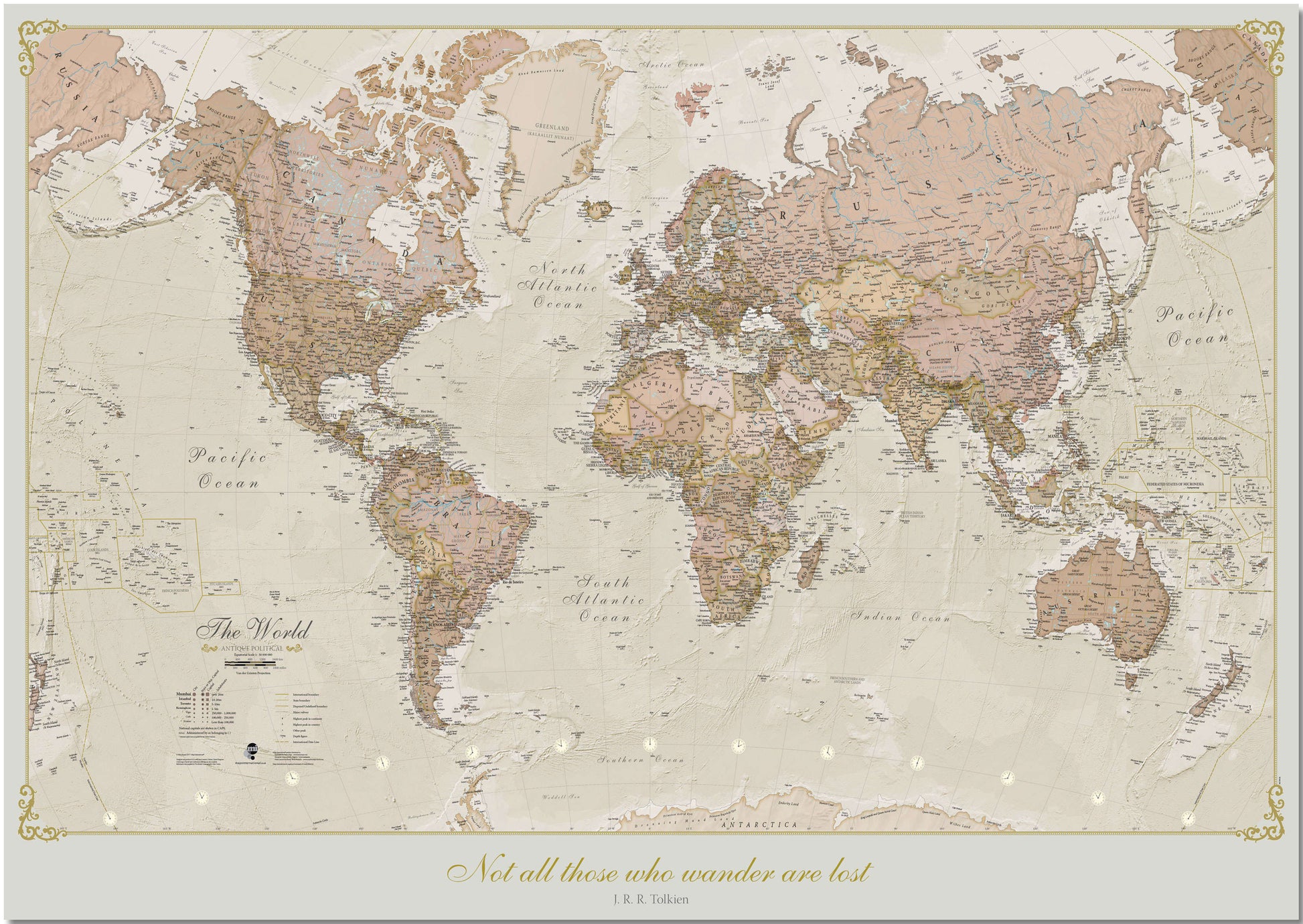 PS01164_S_PNBRD - Personalised Antique World Map