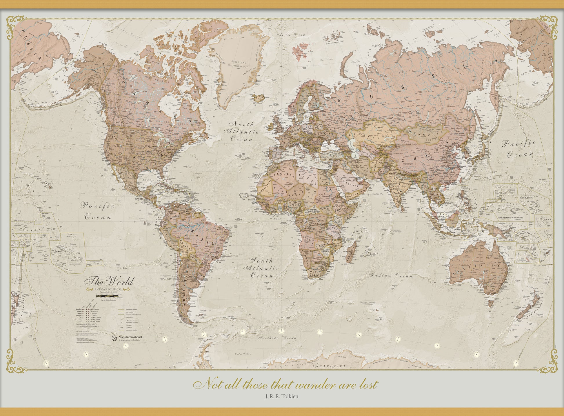 Personalised Antique World Map Wooden Bars Lwdhb 1
