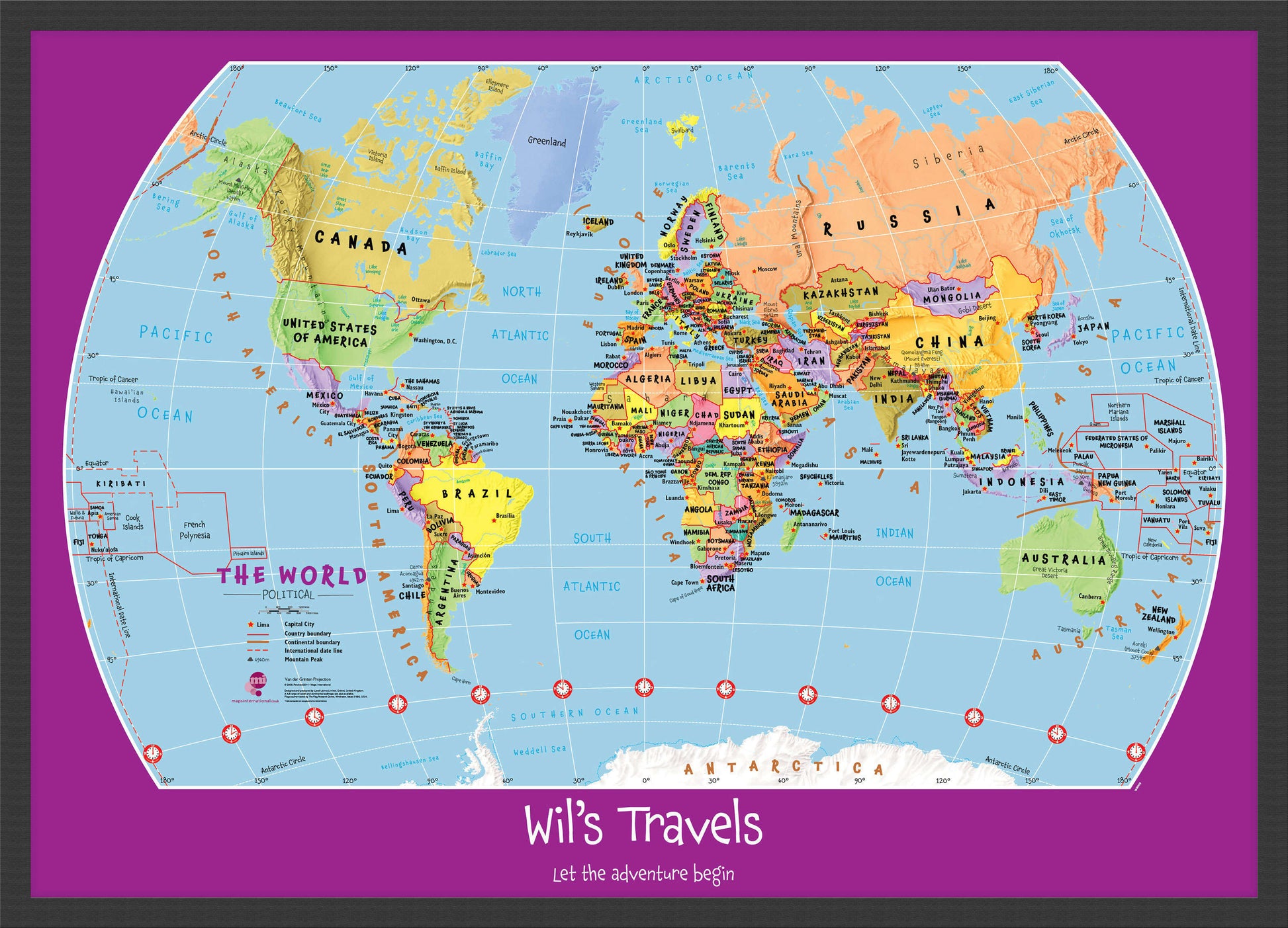 PS01426_M_BWBLA - Personalised Child's World Map