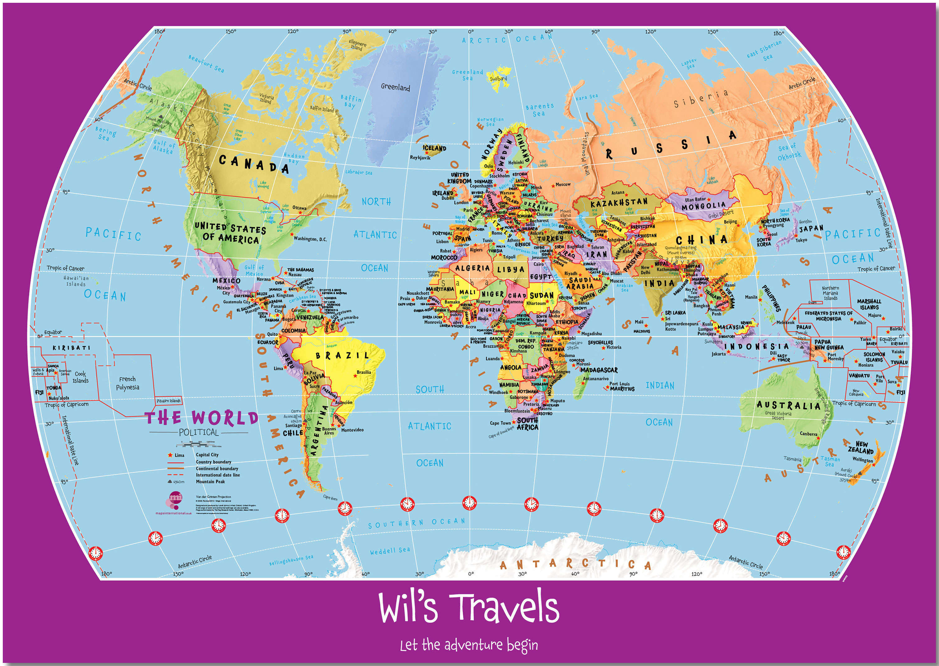 PS01426_S_PNBRD - Personalised Child's World Map