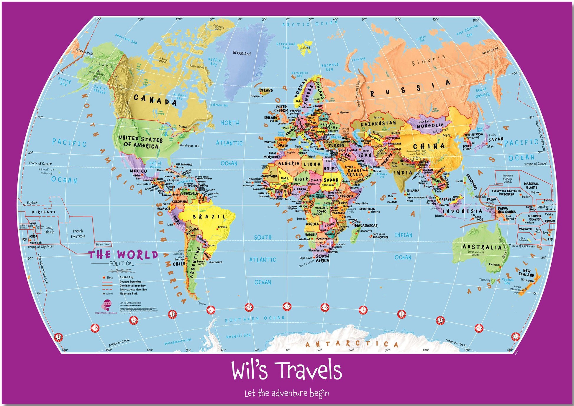 PS01426_M_PNBRD - Personalised Child's World Map