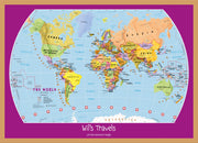PS01426_M_WDOAK - Personalised Child's World Map