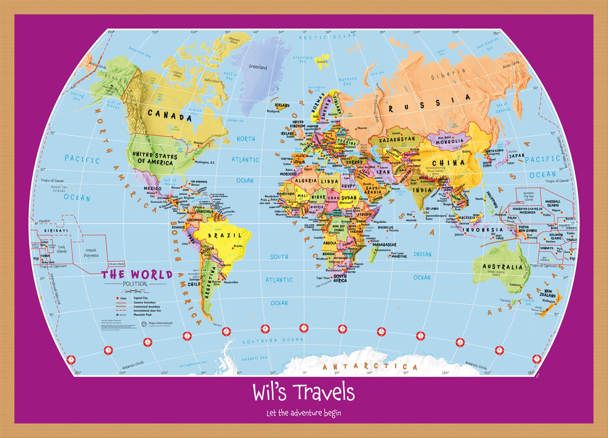 PS01426_S_WDOAK - Personalised Child's World Map