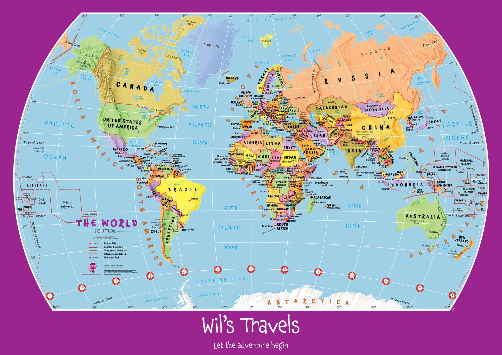 PS01426_M_CANRL - Personalised Child's World Map