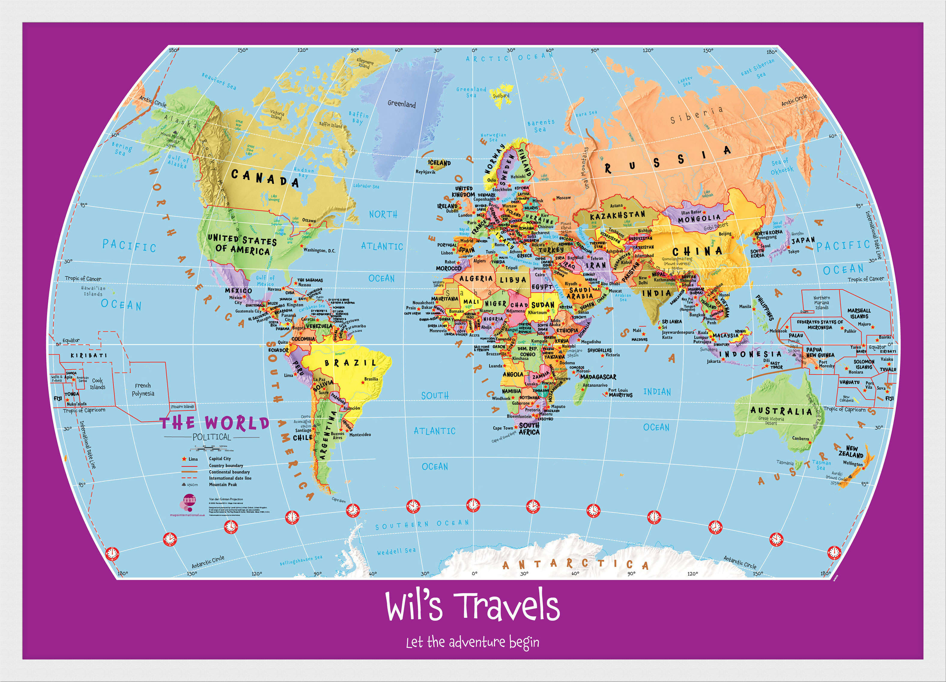 PS01426_S_BWWHI - Personalised Child's World Map