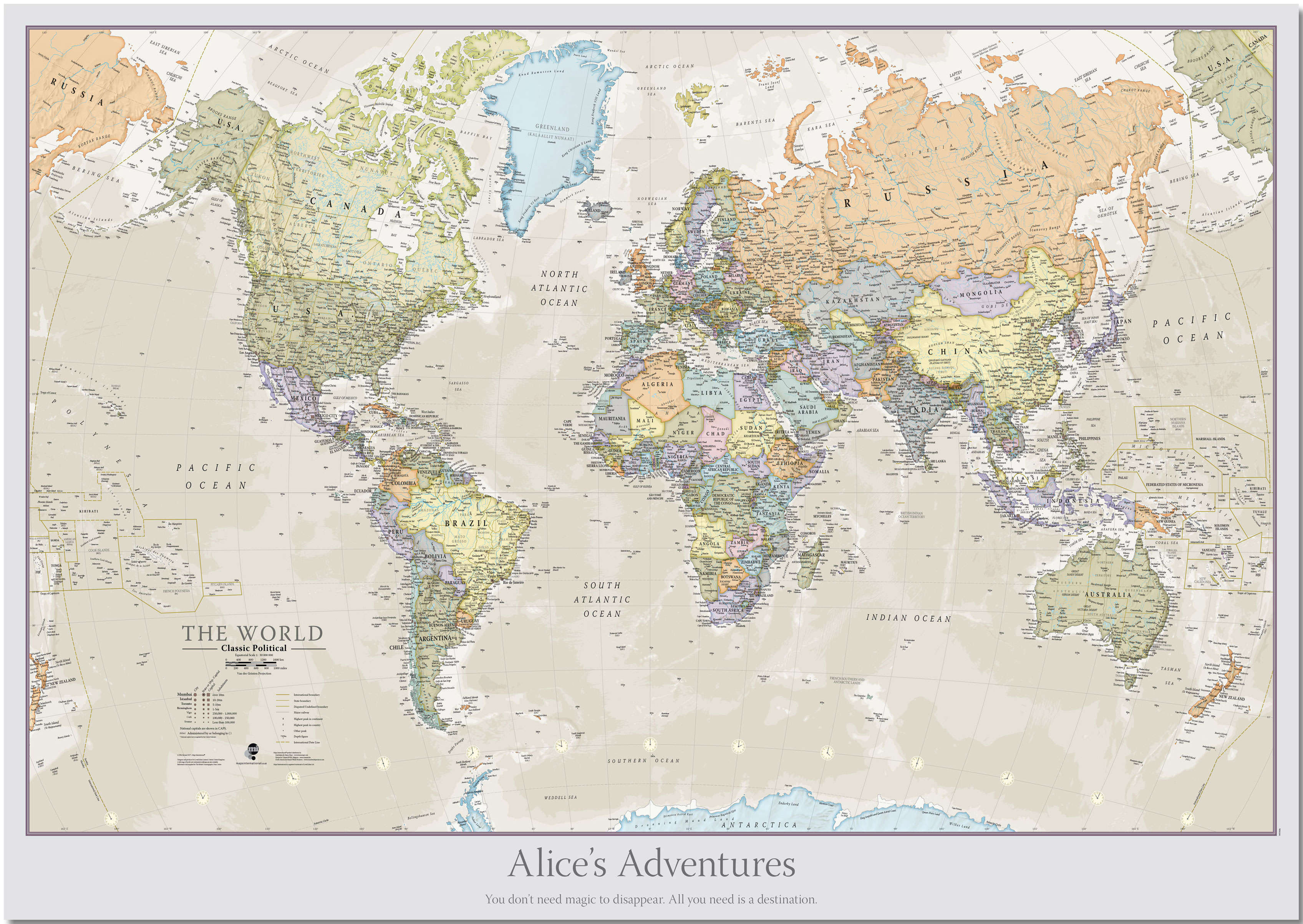 PS01192_M_PNBRD - Personalised Classic World Map