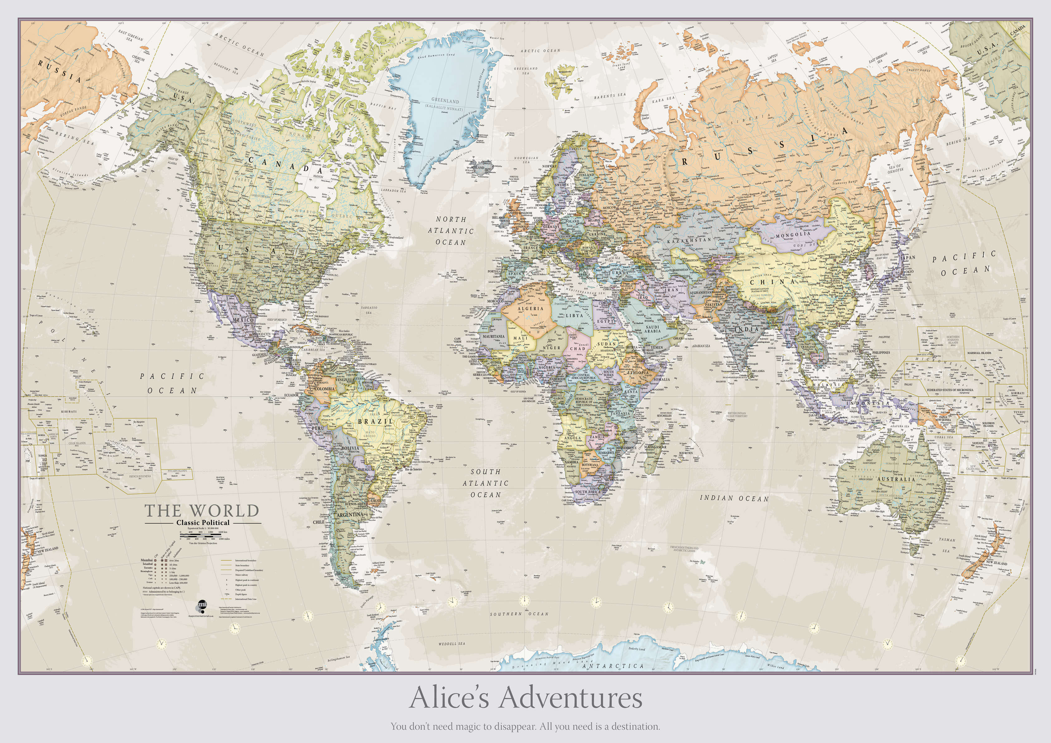 PS01192_M_CANRL - Personalised Classic World Map